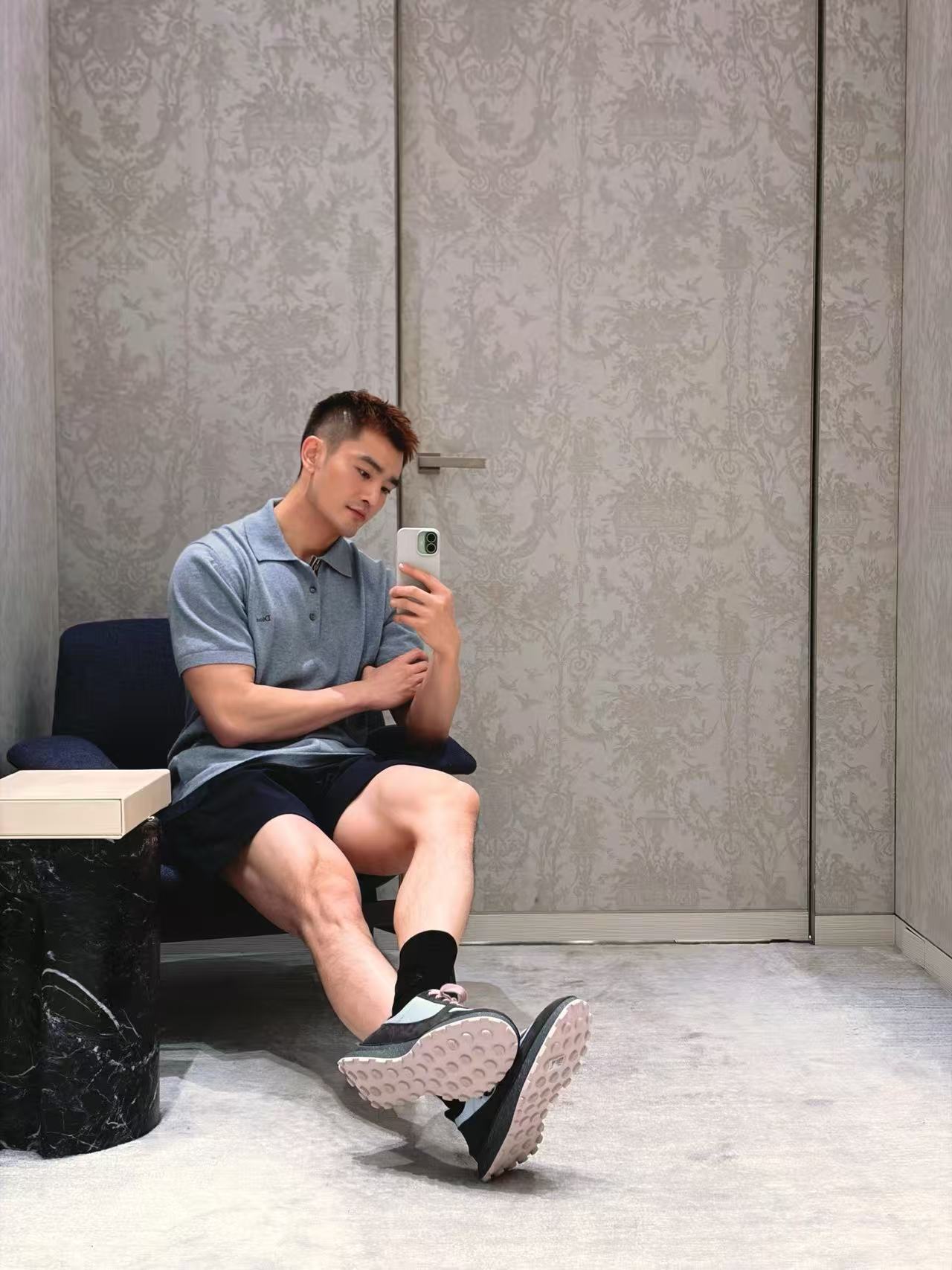 D1or wool blended knitted polo shirt