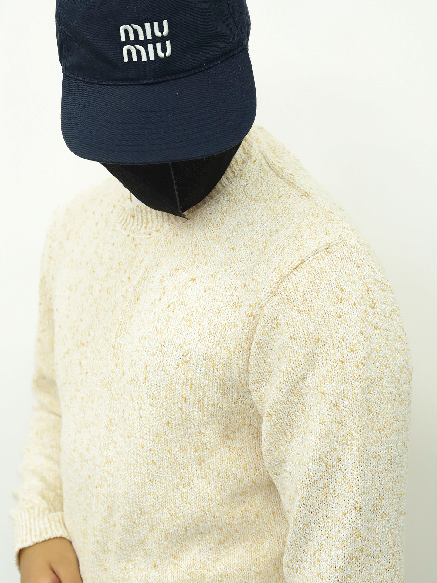 LP套头亚麻点毛衣 米色