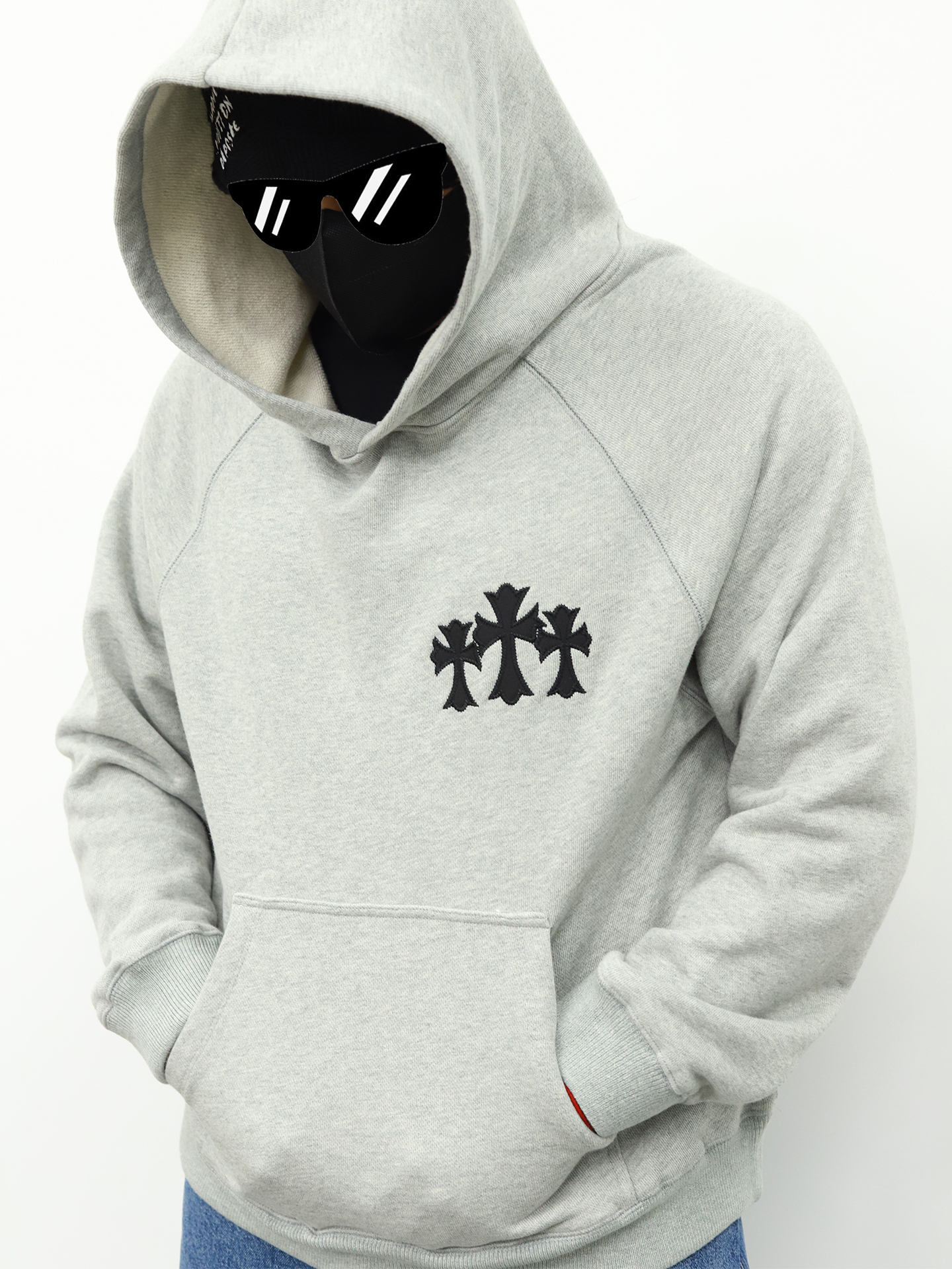 CH克罗心十字连帽卫衣 灰色