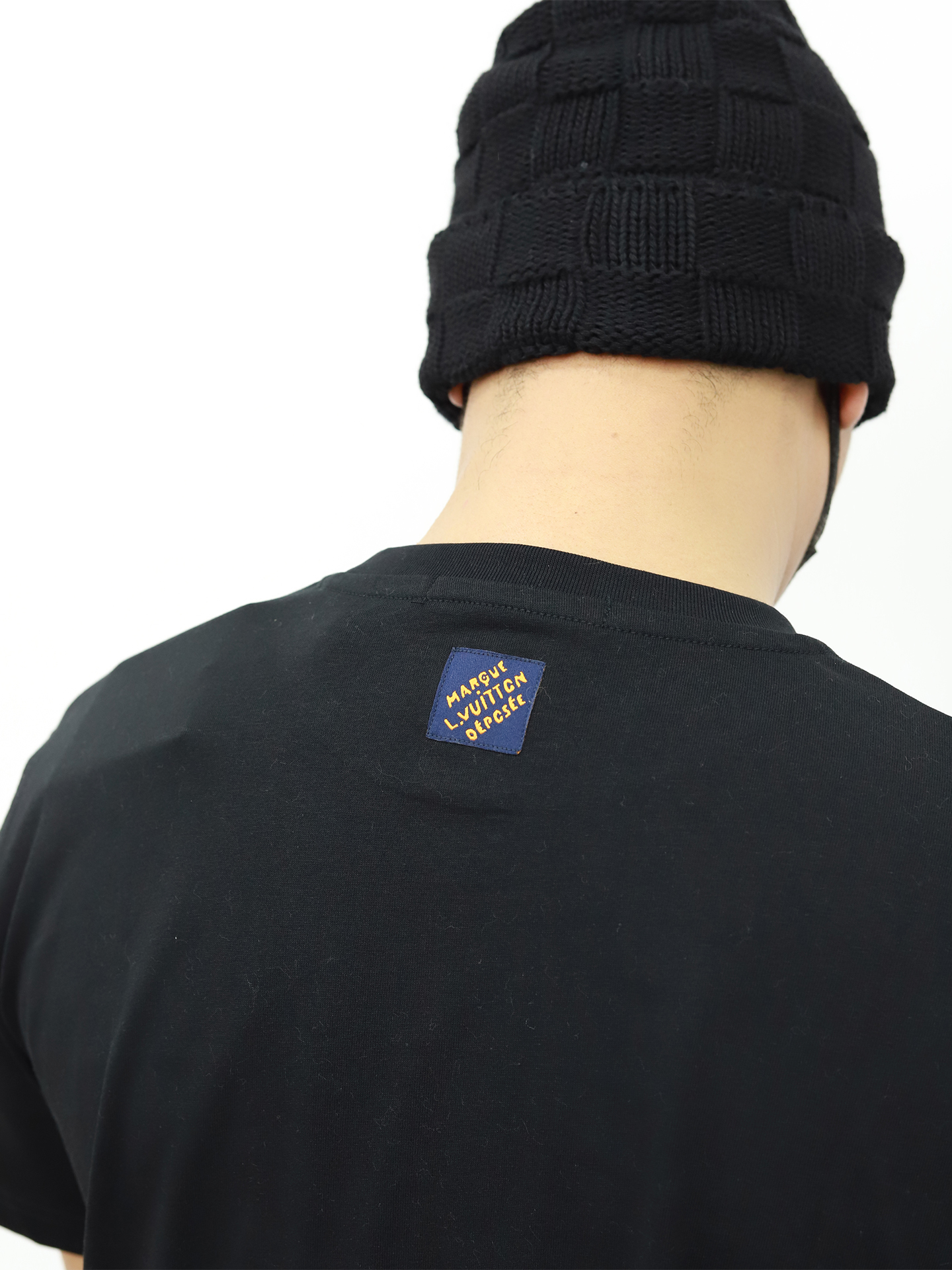 LV 镶钻字母短袖 黑色