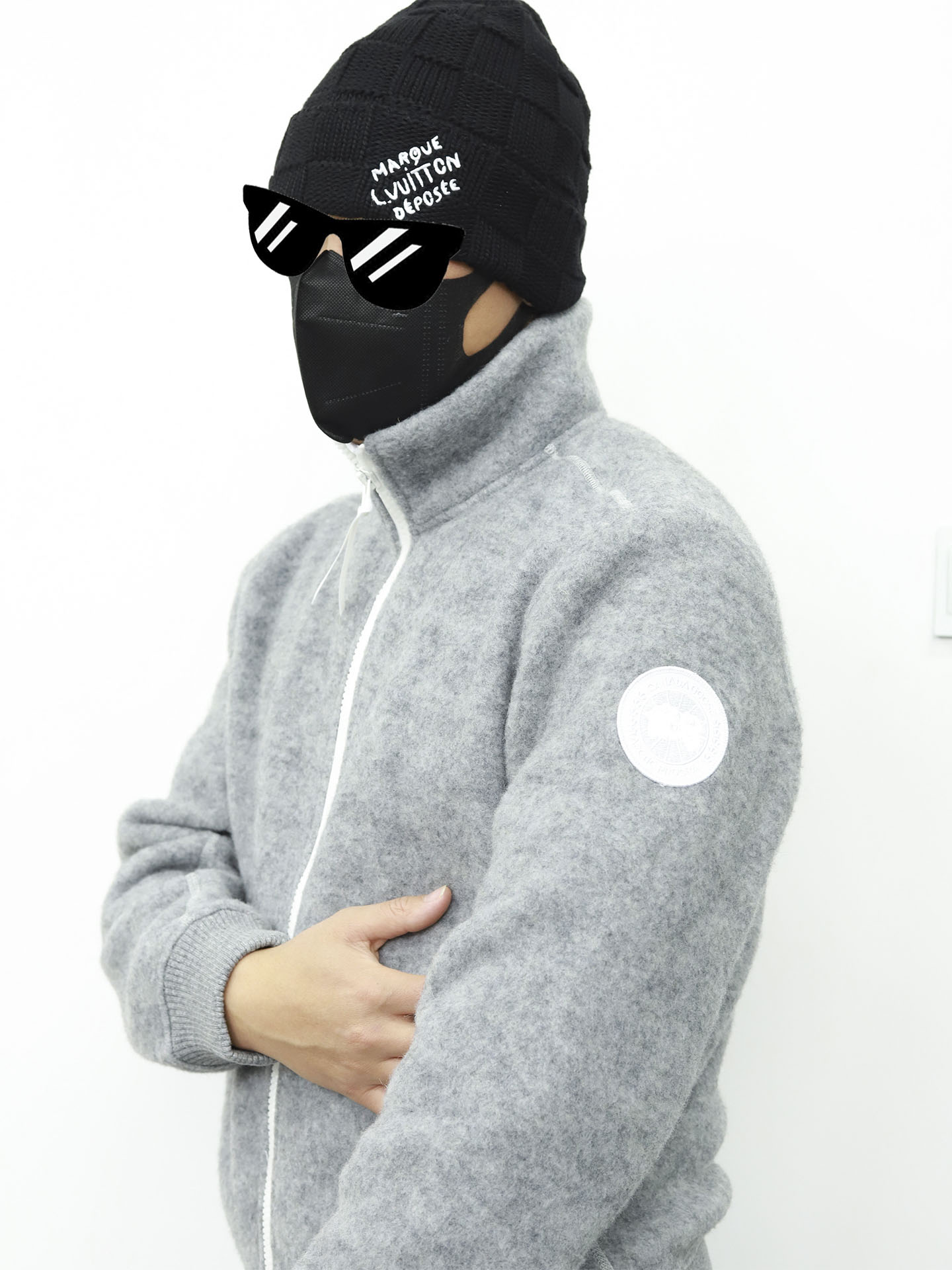 CG stand collar fleece wool jacket