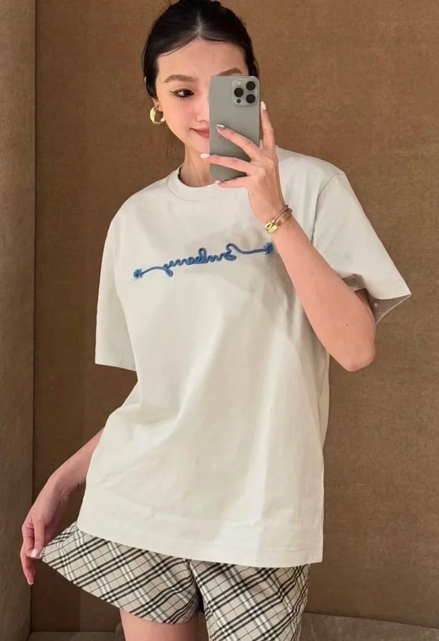 Item ID 9012 BBR SS25 letter printed round neck short sleeved shirt