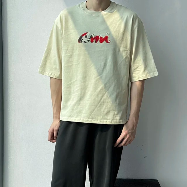 Item ID 9025 Ami SS Breathable Loose Short Sleeve Round Neck T-shirt for Men and Women