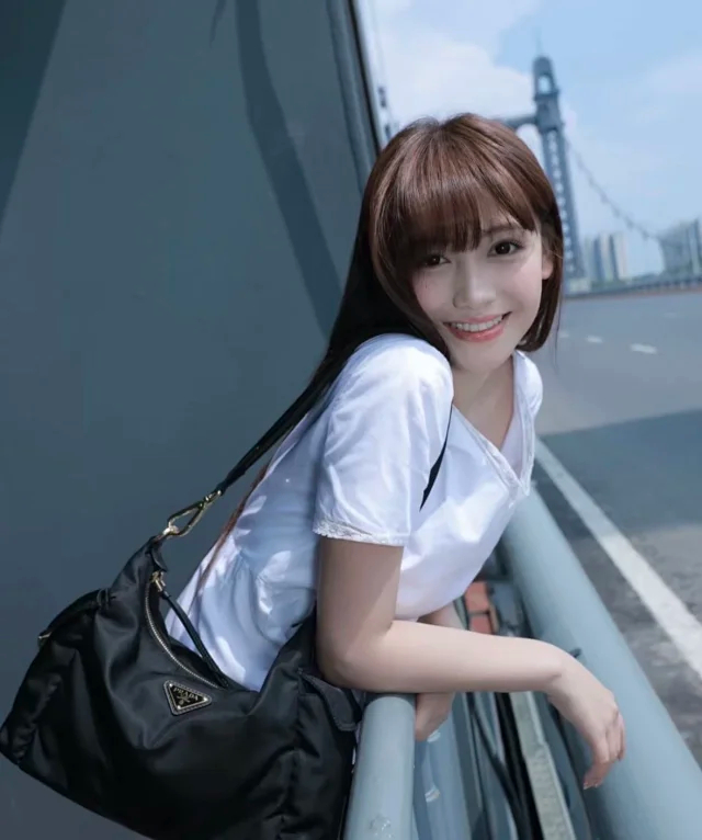 Item ID 9069 PRA Enamel Metal Triangle Logo Nylon Shoulder Cross Shoulder Handbag Black Large Women's Edition