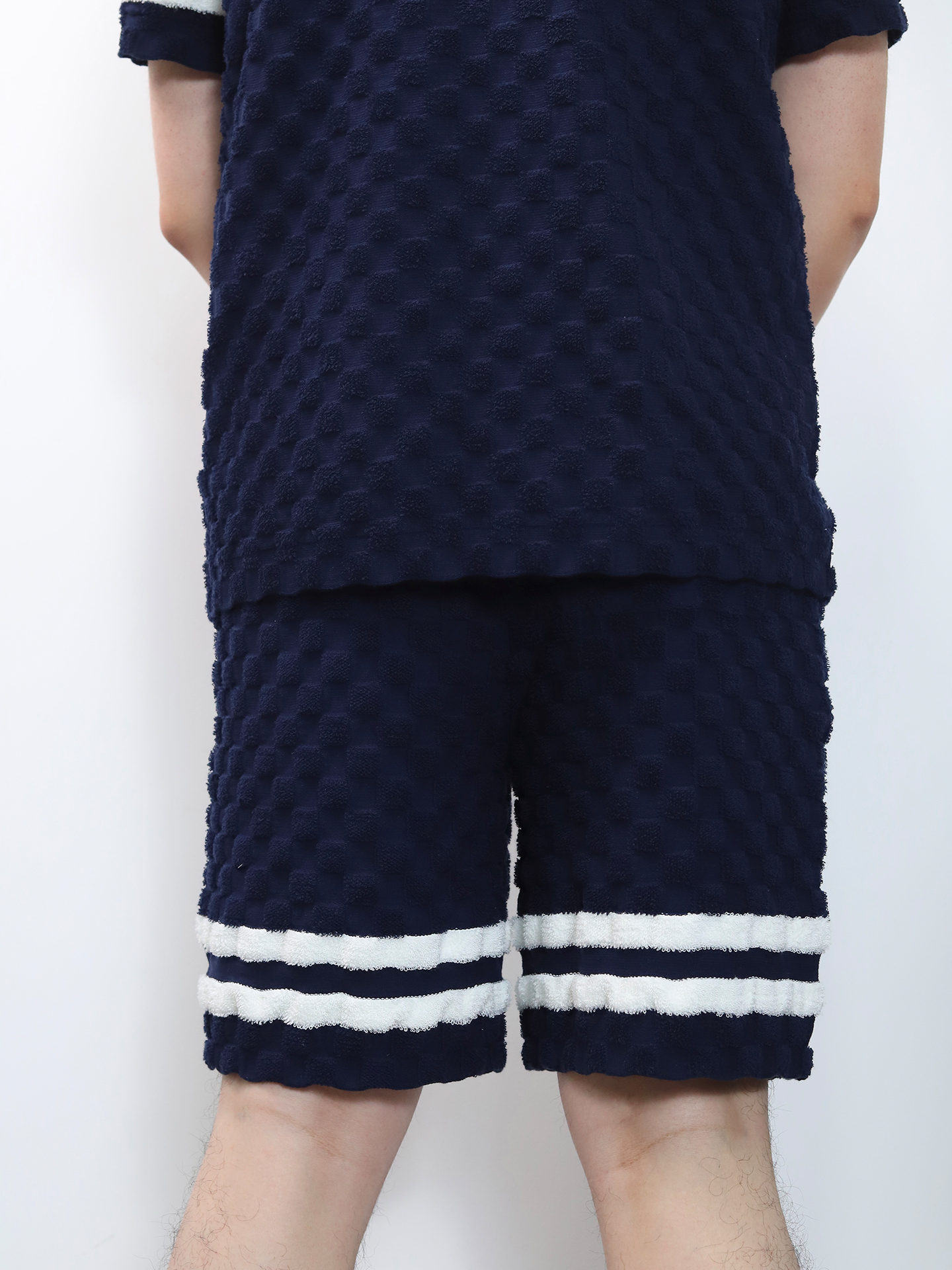 1V DAMIER terry tennis shorts