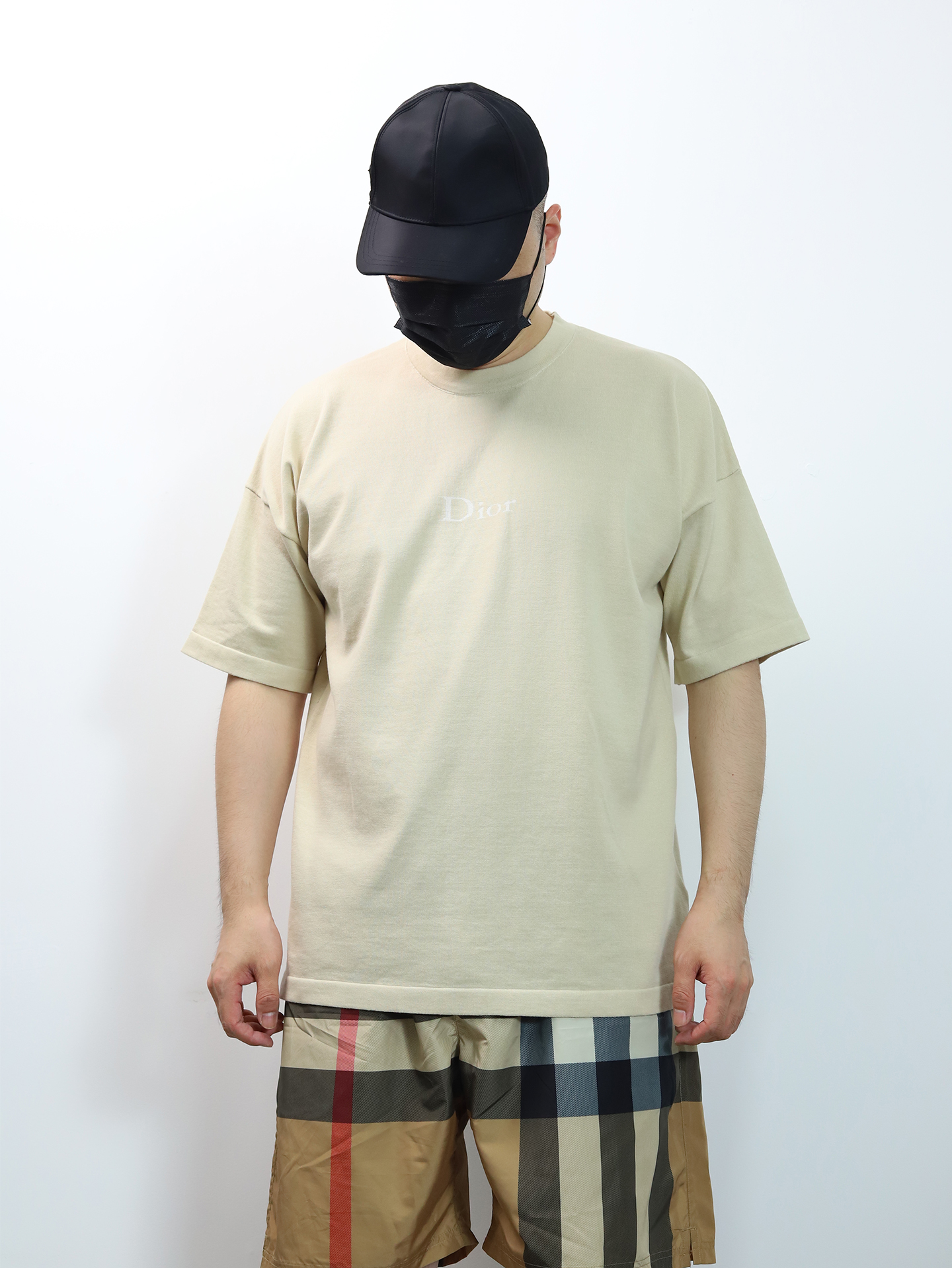 D1or oversized loose knitted jacquard tee