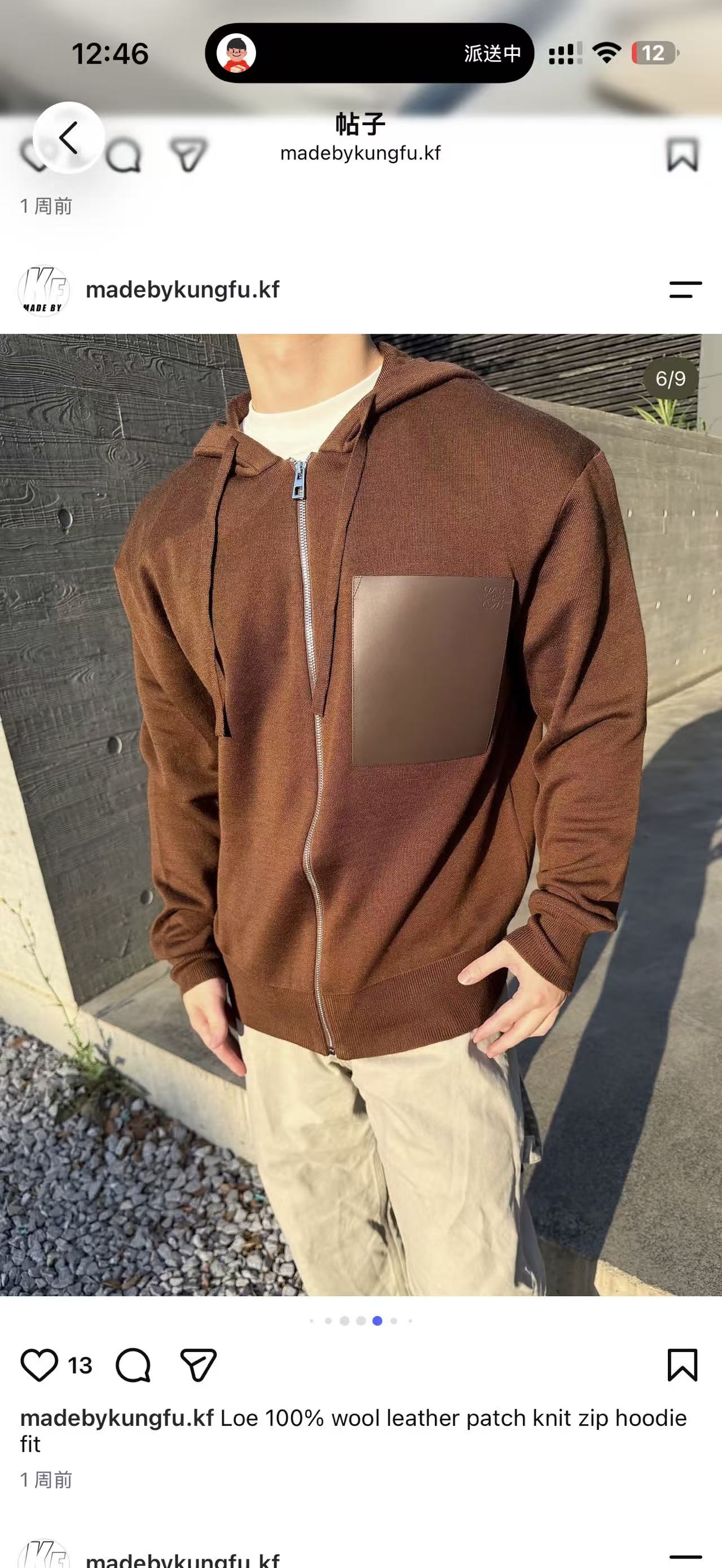 Loe 100% wool leather zipper hoodie