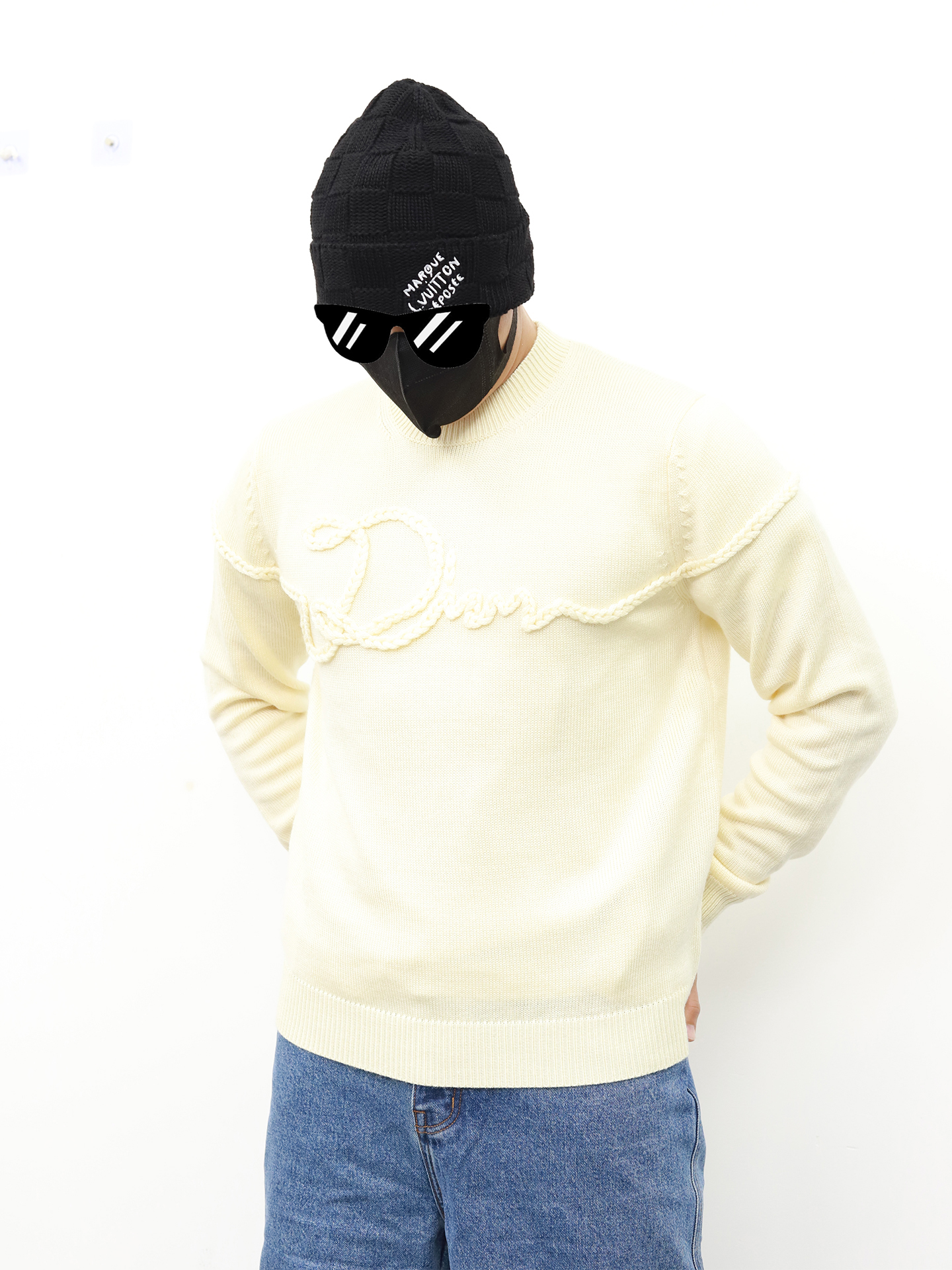 D1or wool rope knit sweater