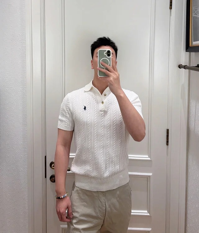 Item ID 9030 Ralph Fried Dough Twists Knitted Embroidered Pony Short Sleeve Pullover Polo Shirt Standard Edition Men's and Women's