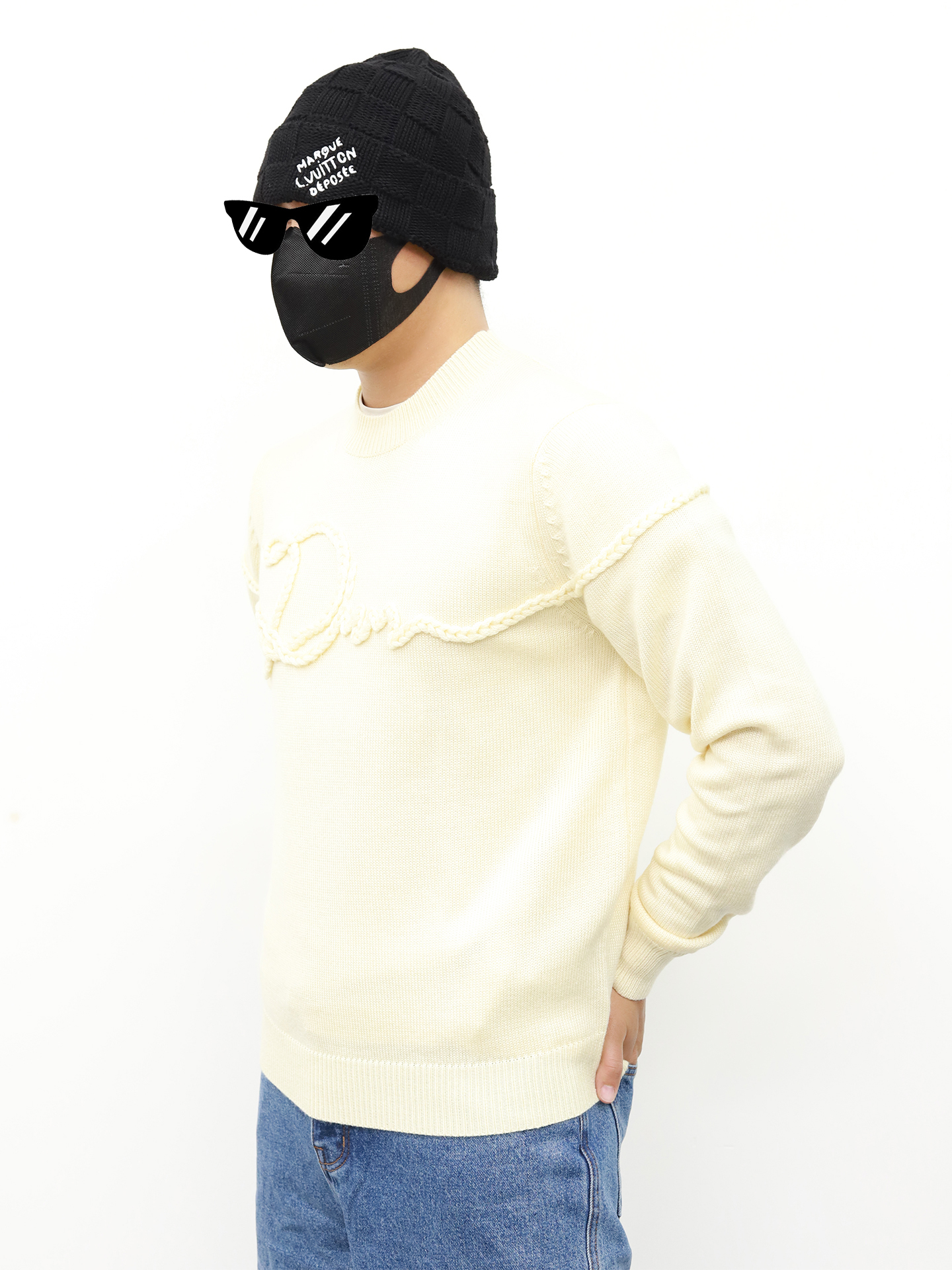 D1or wool rope knit sweater