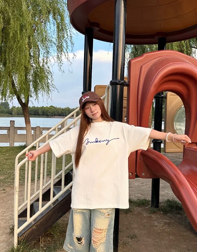 Item ID 9012 BBR SS25 letter printed round neck short sleeved shirt