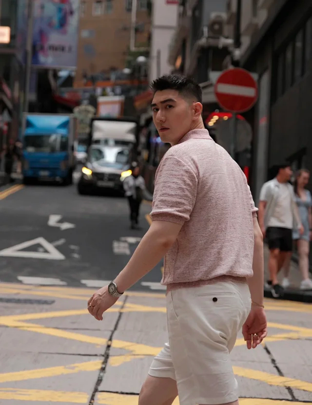 Item ID 9047 Loro 80 Linen Blended Fabric Knitted Polo Breathable Casual Short Sleeve Polo