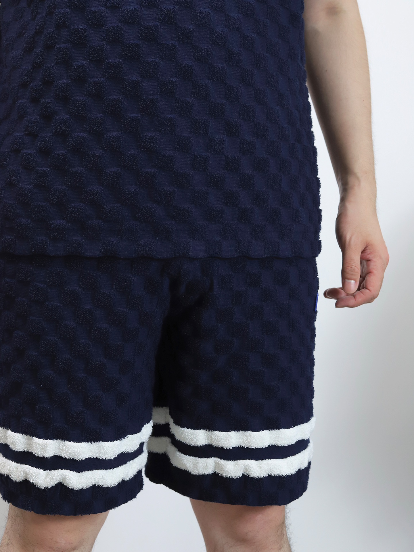 1V DAMIER terry tennis shorts
