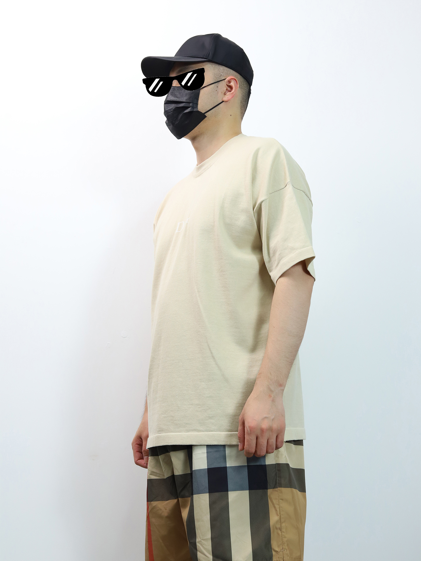 D1or oversized loose knitted jacquard tee