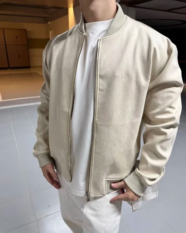 Item ID 9119 1V Imported suede like composite fabric with suede texture, pilot casual version jacket