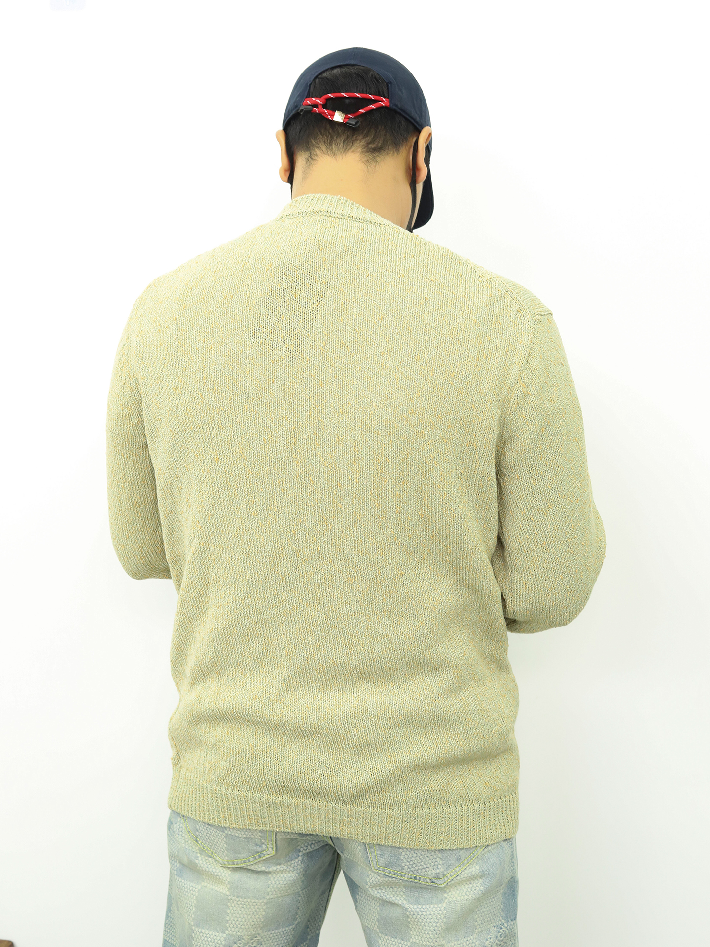 LP套头亚麻点毛衣 米色