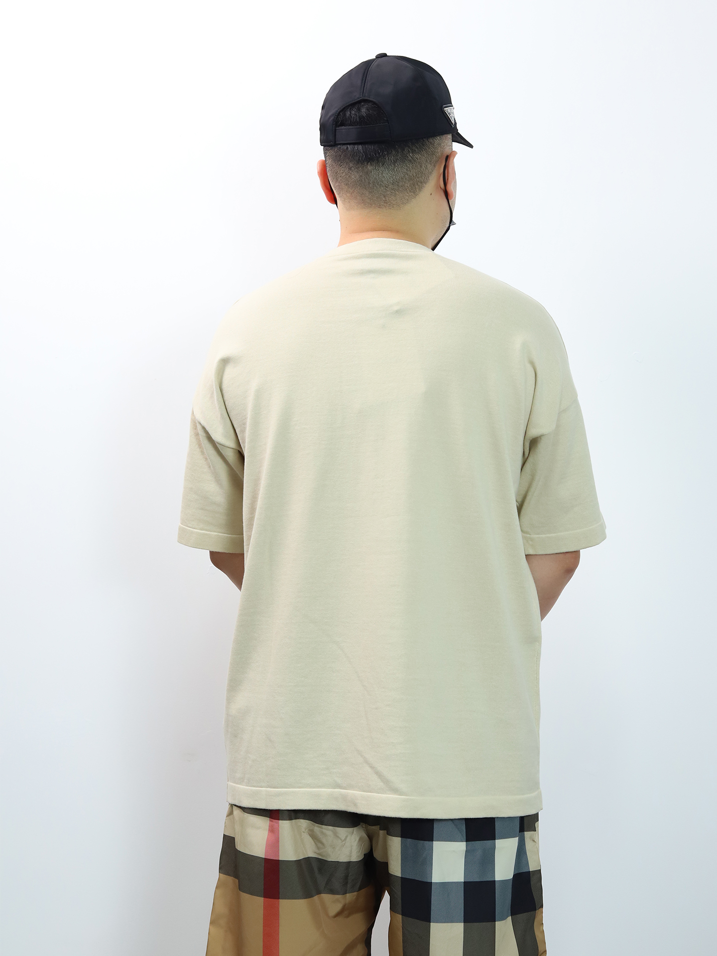 D1or oversized loose knitted jacquard tee