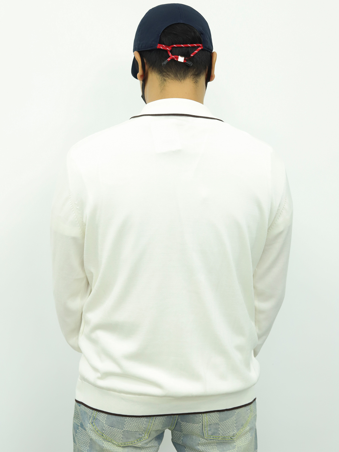 BC纽扣开衫几何纹路毛衫 咖色