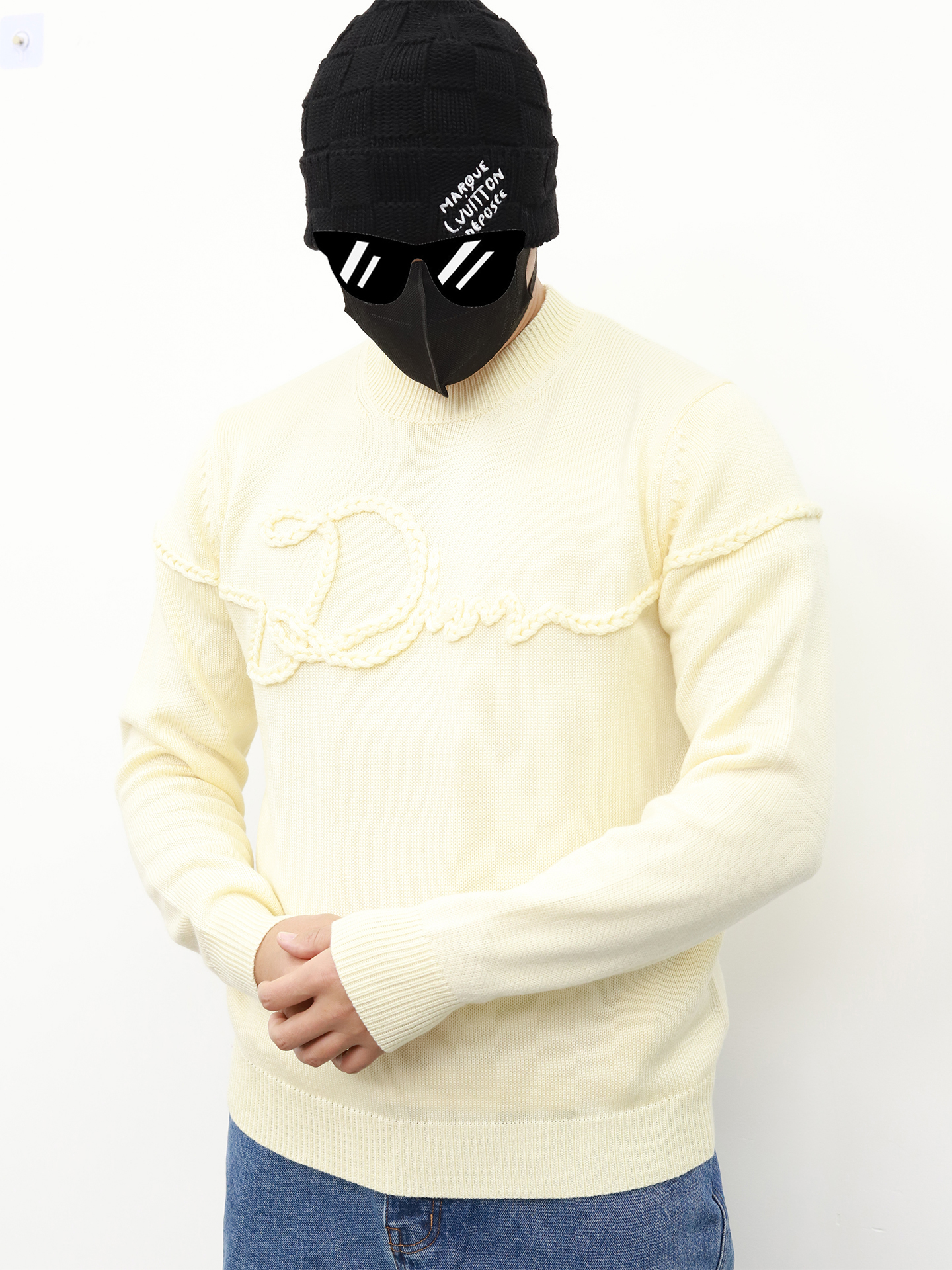 D1or wool rope knit sweater