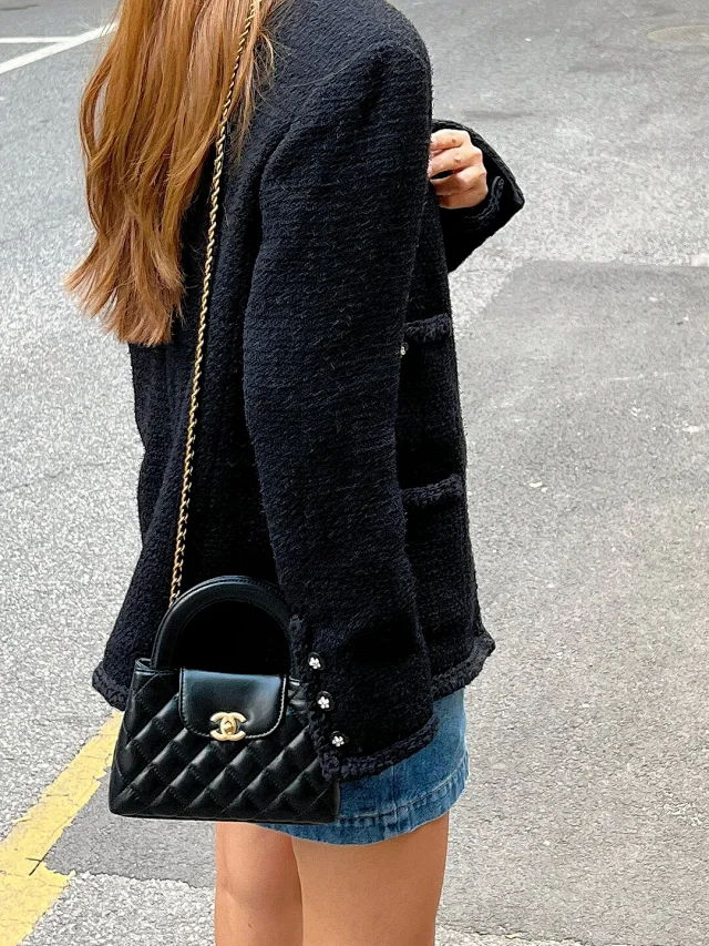 Item ID 9057 CHANE1 Kelly diamond patterned cowhide chain carrying shoulder bag