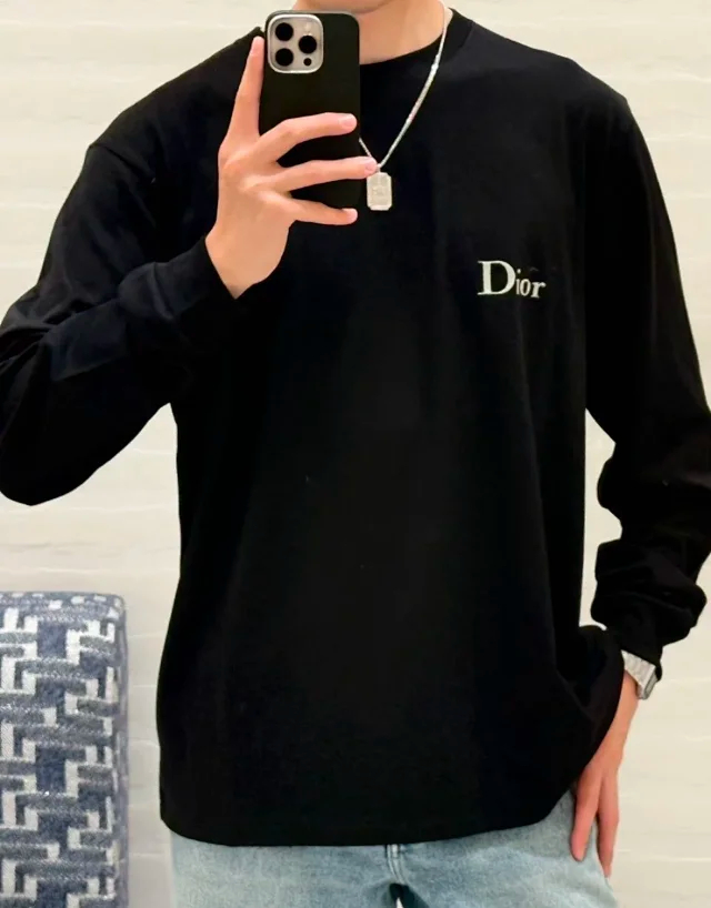 Item ID 9115 CD single-layer 60 count double strand plain weave thin cotton ribbed round neck long sleeved T-shirt