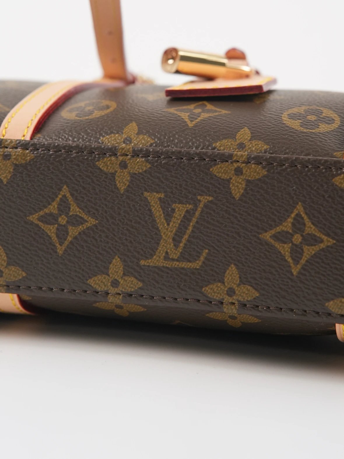 Item ID 8481 HANG-ON- retro classic -Monogram coated canvas - bowling bag handbag -