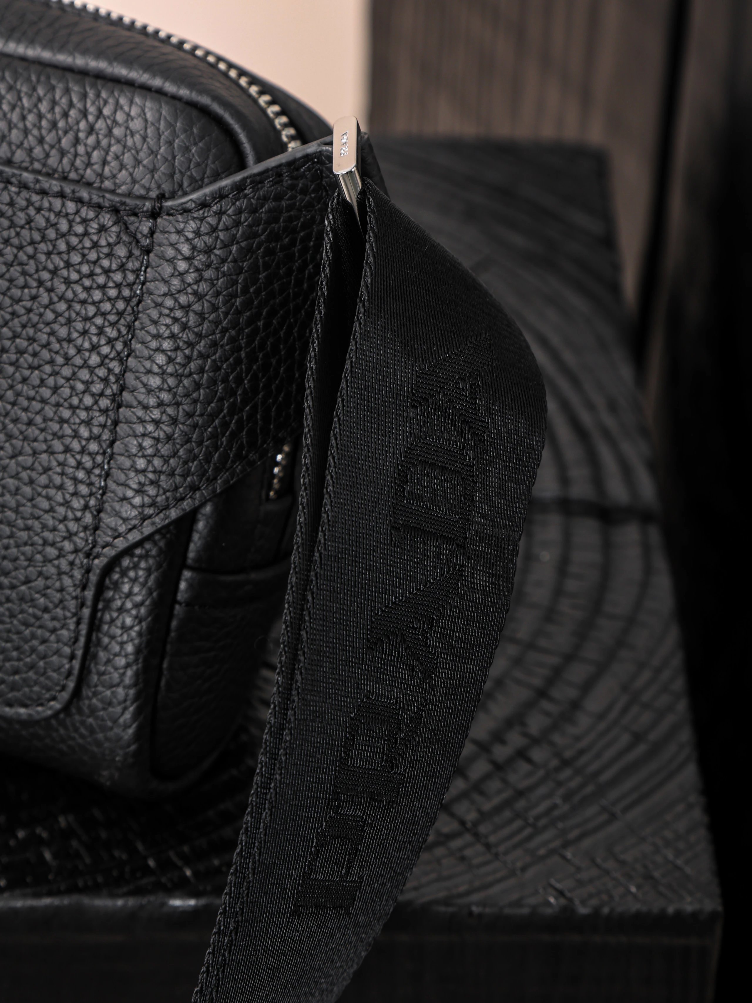 Item ID 8504 Pr@da- Prada - Fully Inlaid Leather - Vitello Dino - Metal Triangle Se