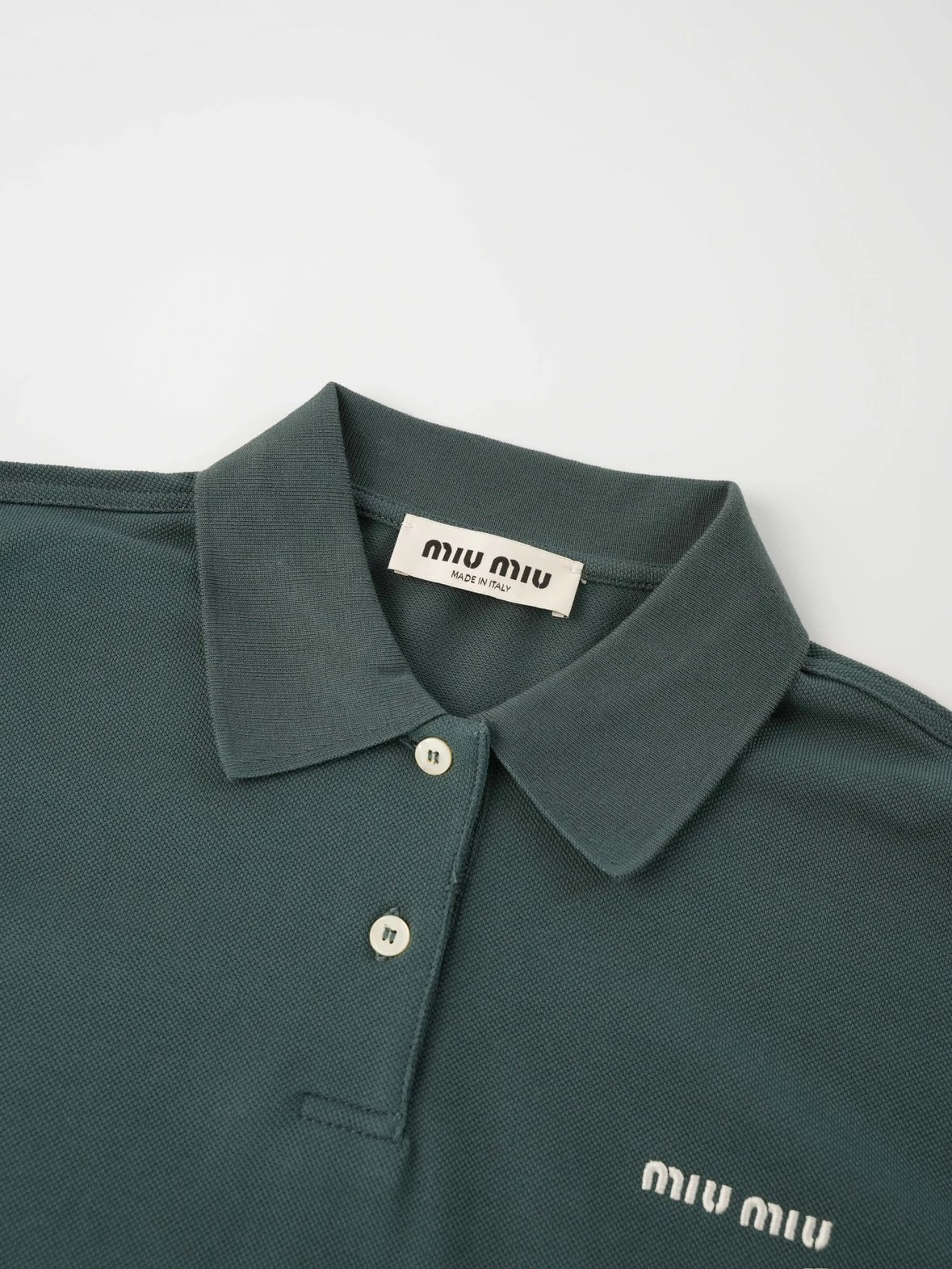 Item ID 8185 M1UM1U Miu Miu Summer Series -50 Long-staple cotton pique POLO- green