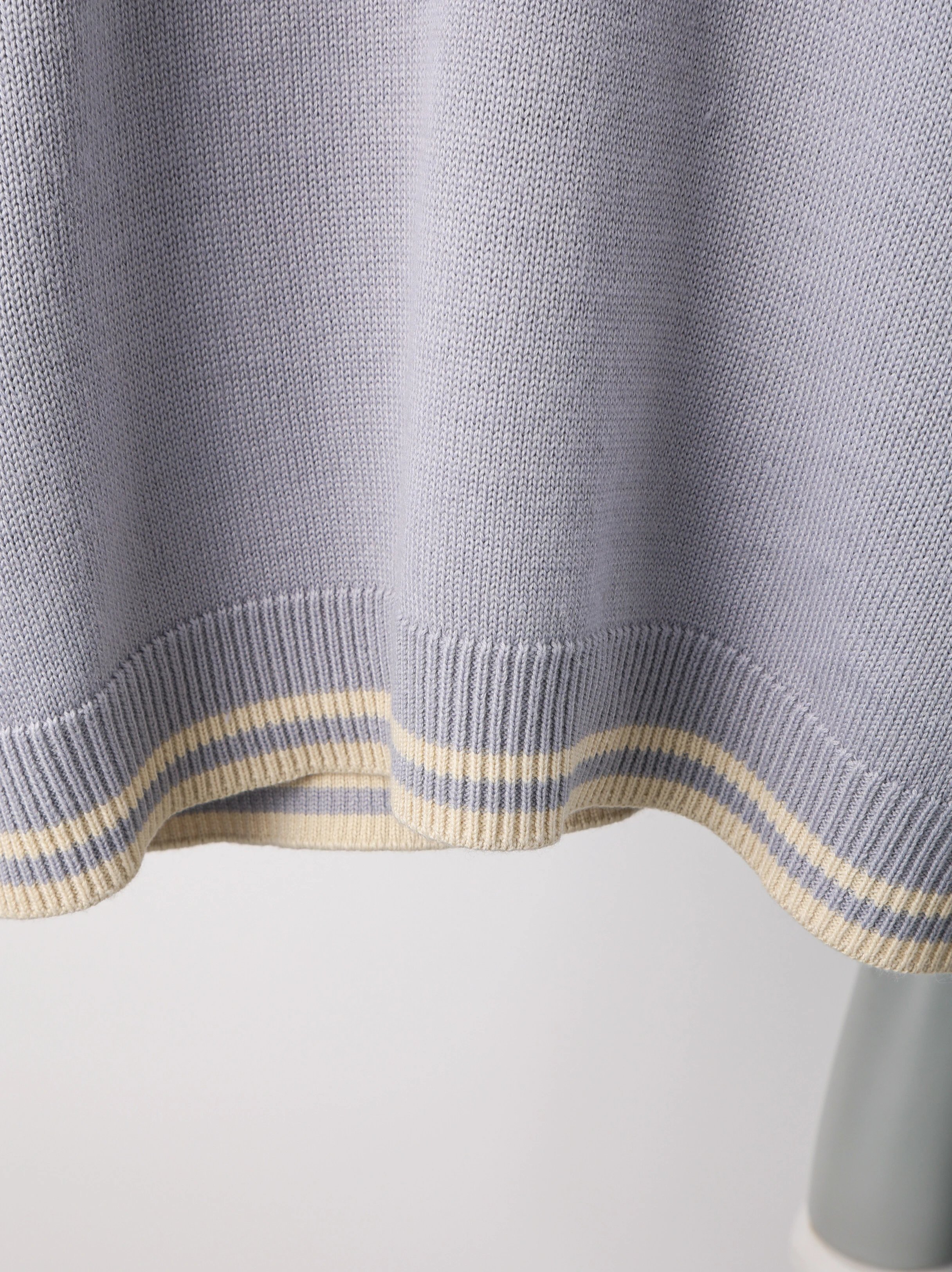 Item ID 8256 D10R-D Home -2024SS Wool Alpaca Wool Blended Round Neck Sweater - Stri