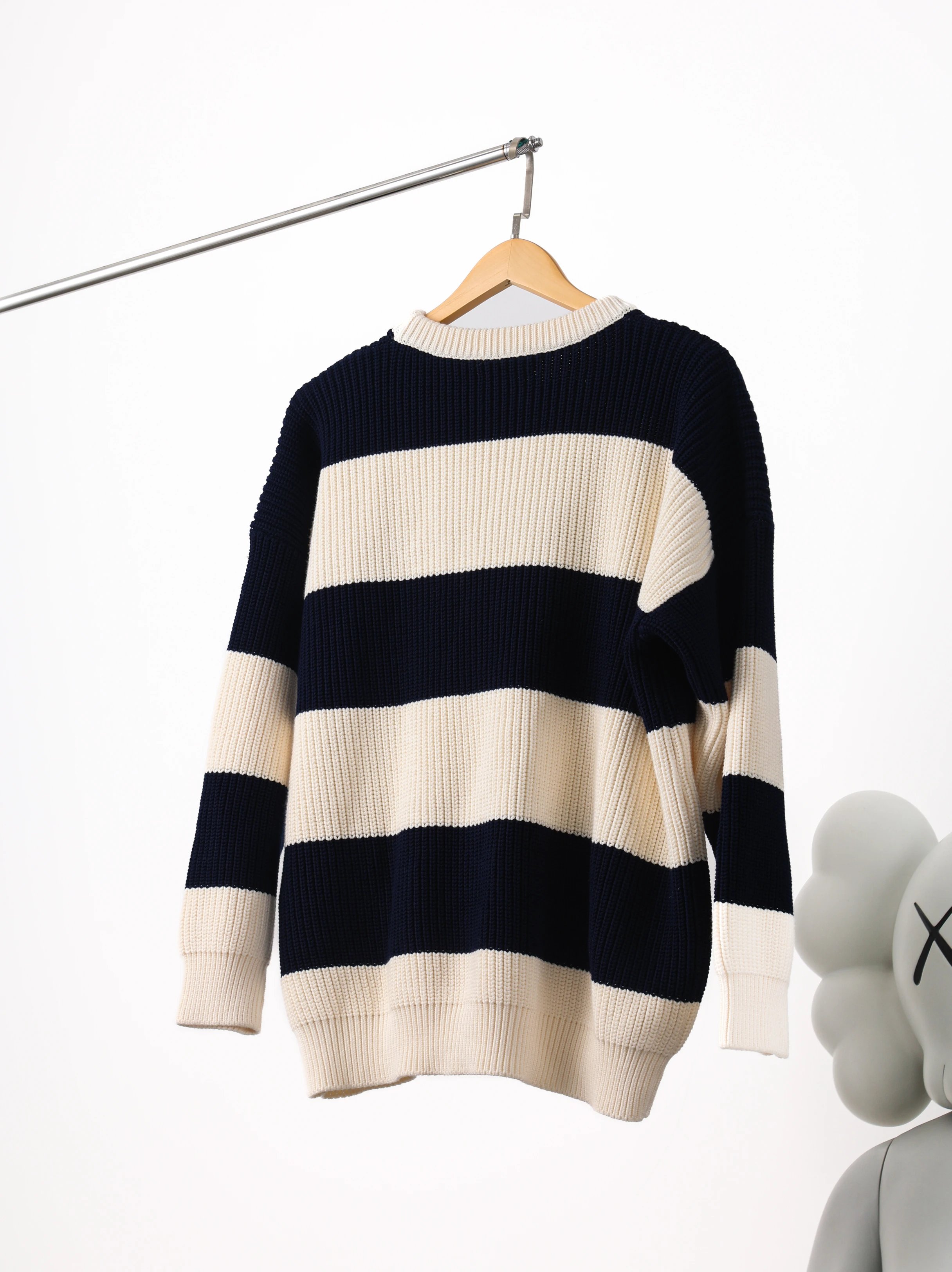 Item ID 8254 CEL1NE- Celine -2024ss- striped jacquard letter sweater - knitted loos