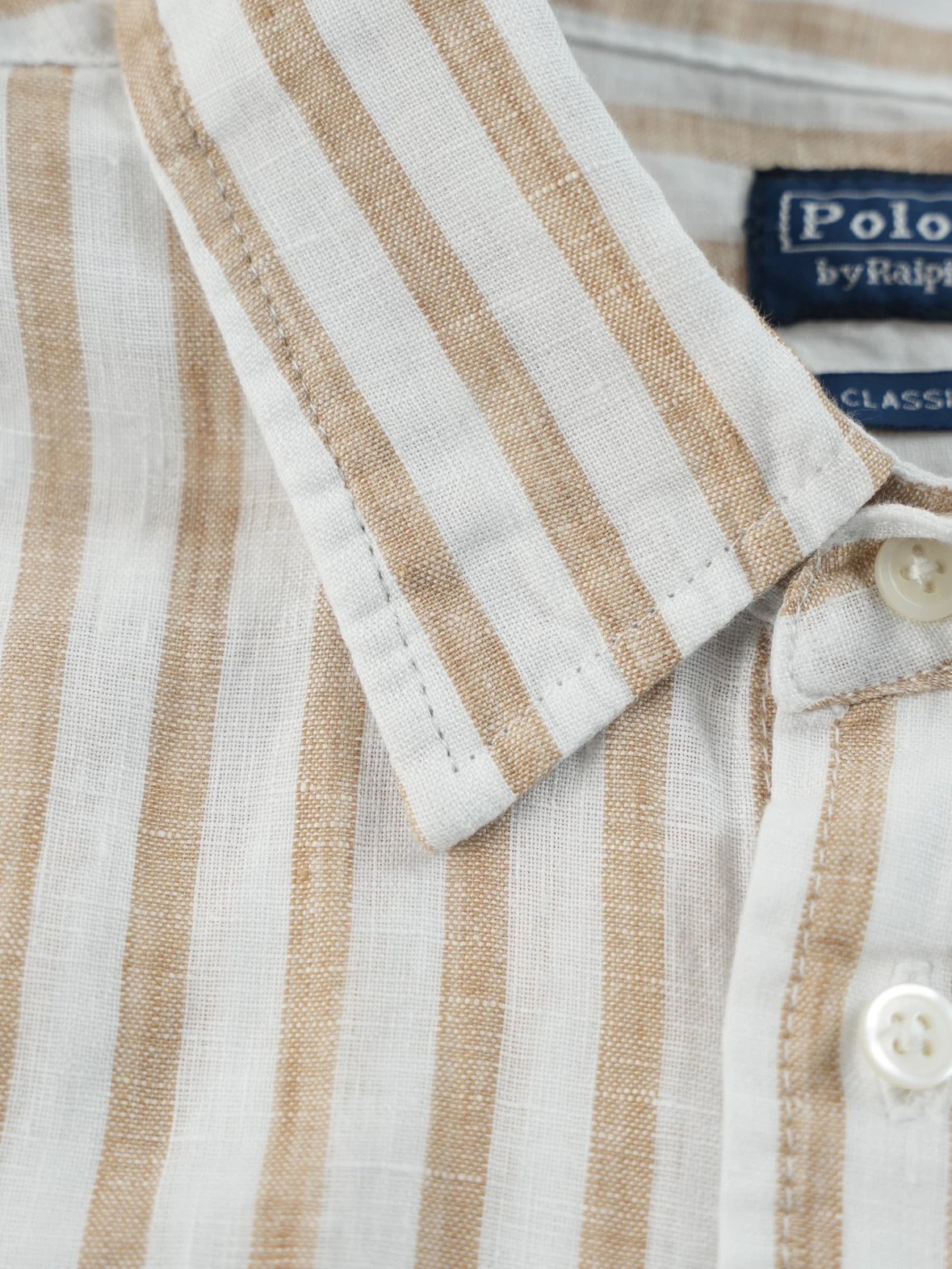 Item ID 8223 raff 100% flax -FW25-“ stripe spacing 0 error ” Lapel striped linen lo