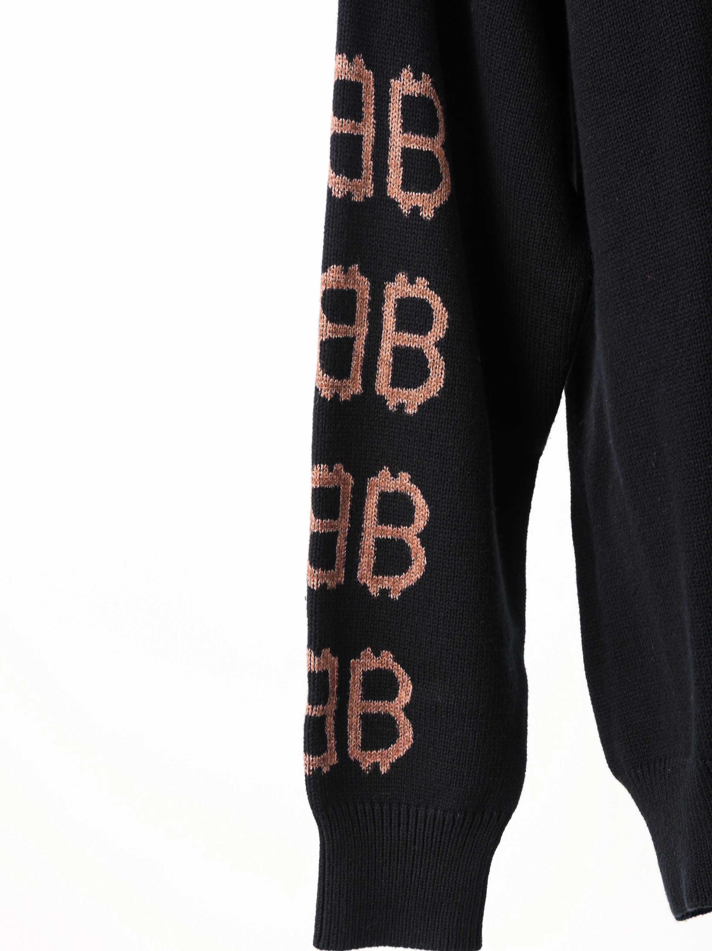 Item ID 8250 Balenci@ga- Paris -2024ss- Mud dyed double B printed sweater - turtlen