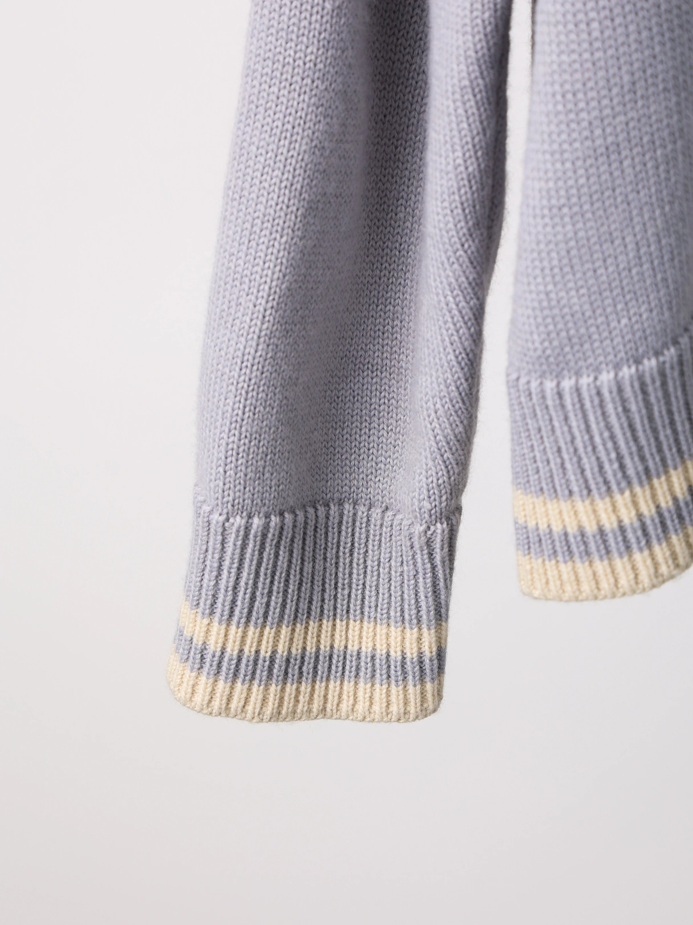 Item ID 8256 D10R-D Home -2024SS Wool Alpaca Wool Blended Round Neck Sweater - Stri