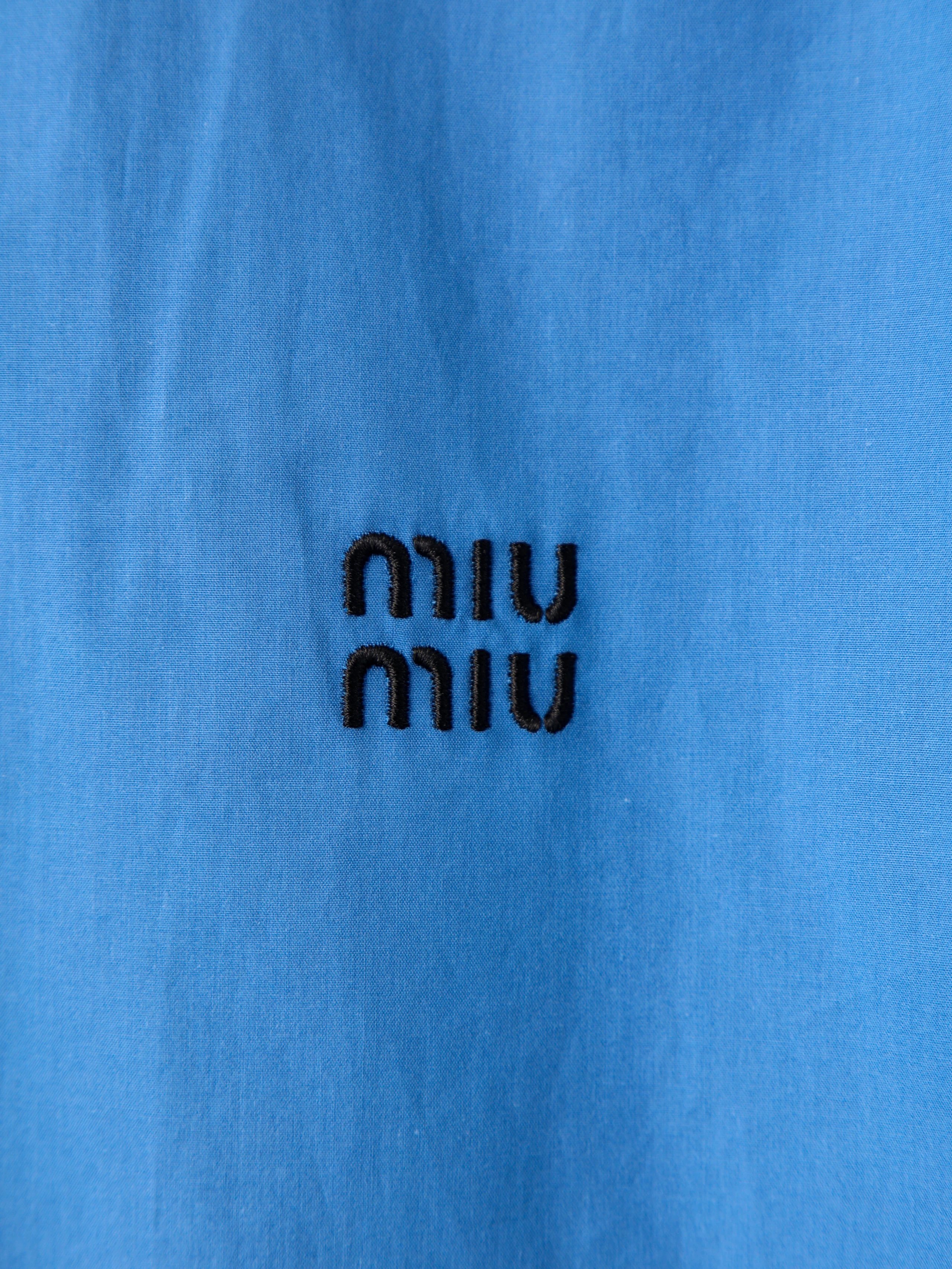 Item ID 8220 M1uM1u-Mumu-2022ss-Klein Blue Shirt - Tencel Cotton Fabric - Poplin Sh