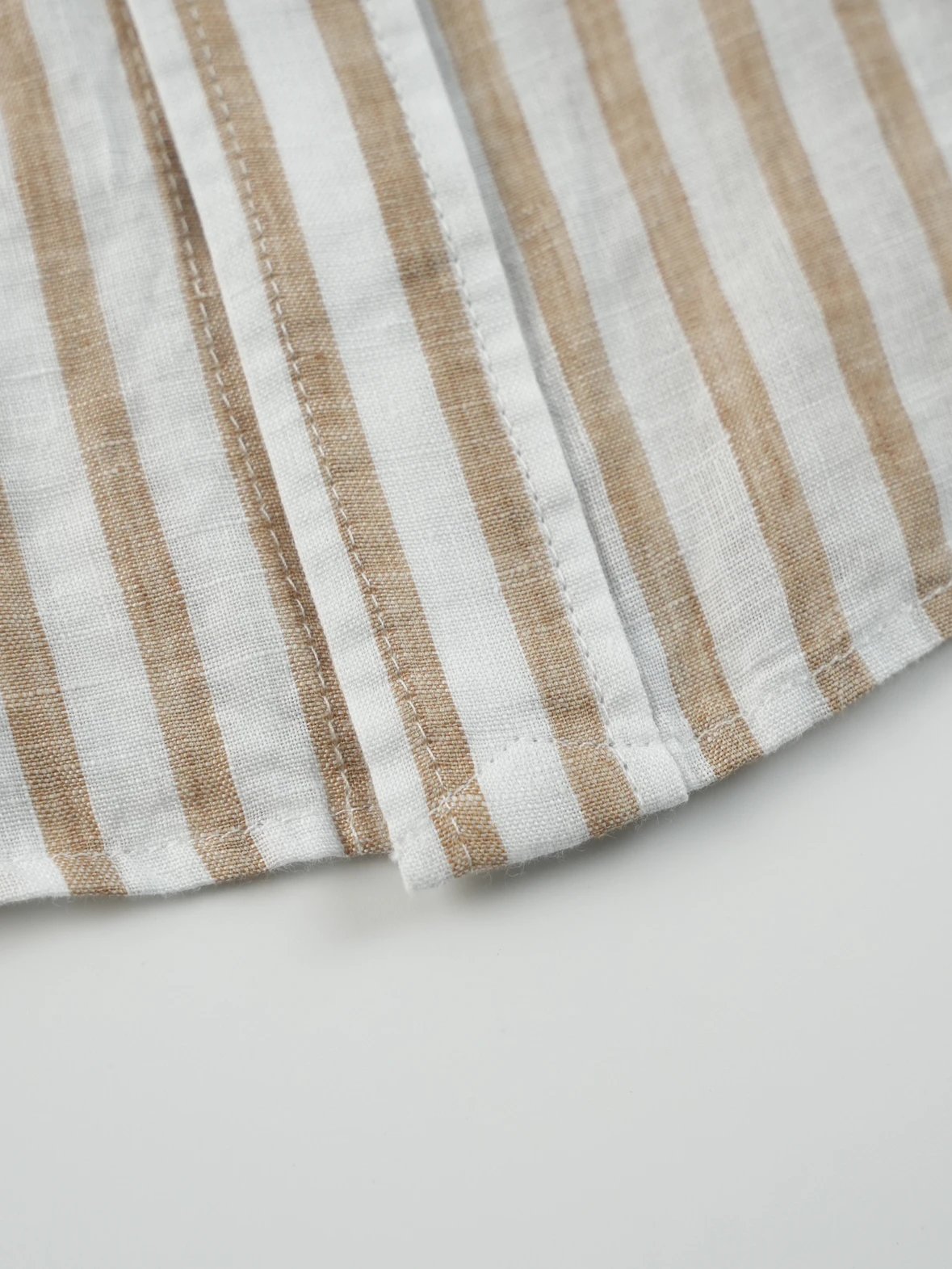 Item ID 8223 raff 100% flax -FW25-“ stripe spacing 0 error ” Lapel striped linen lo