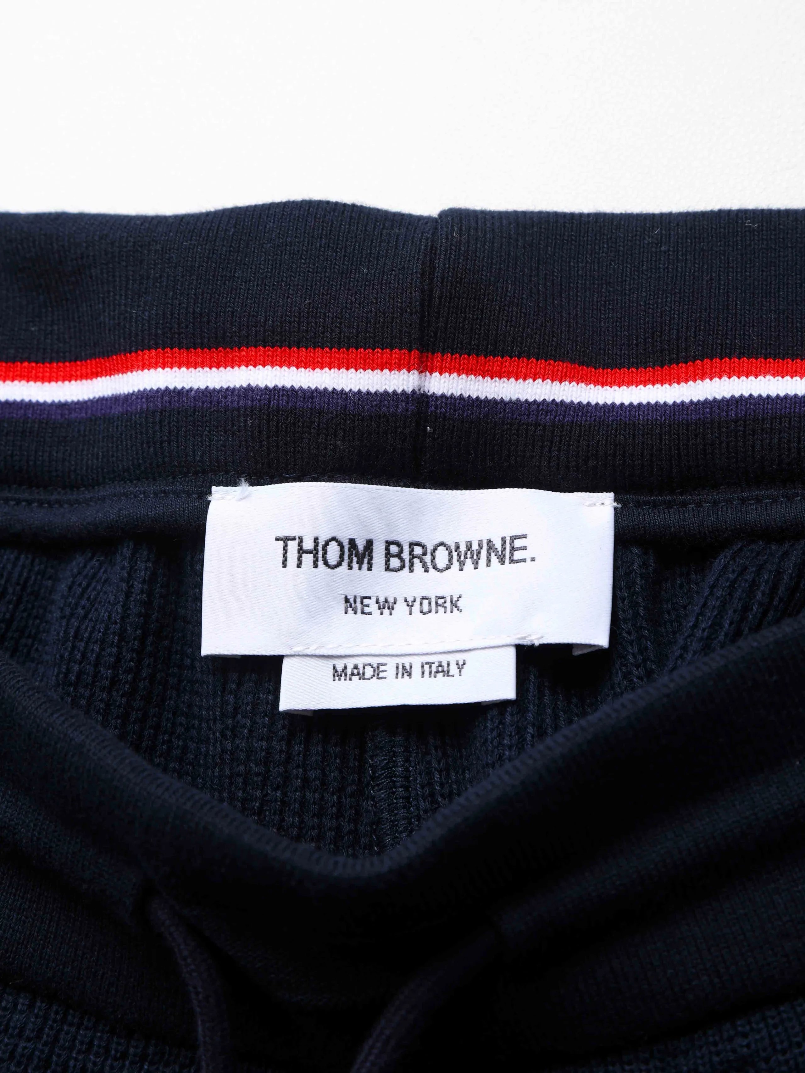 Item ID 8244 THOM-BR0WNE - _Waffle_ TB Shorts - Cotton Texture Casual Shorts - Navy