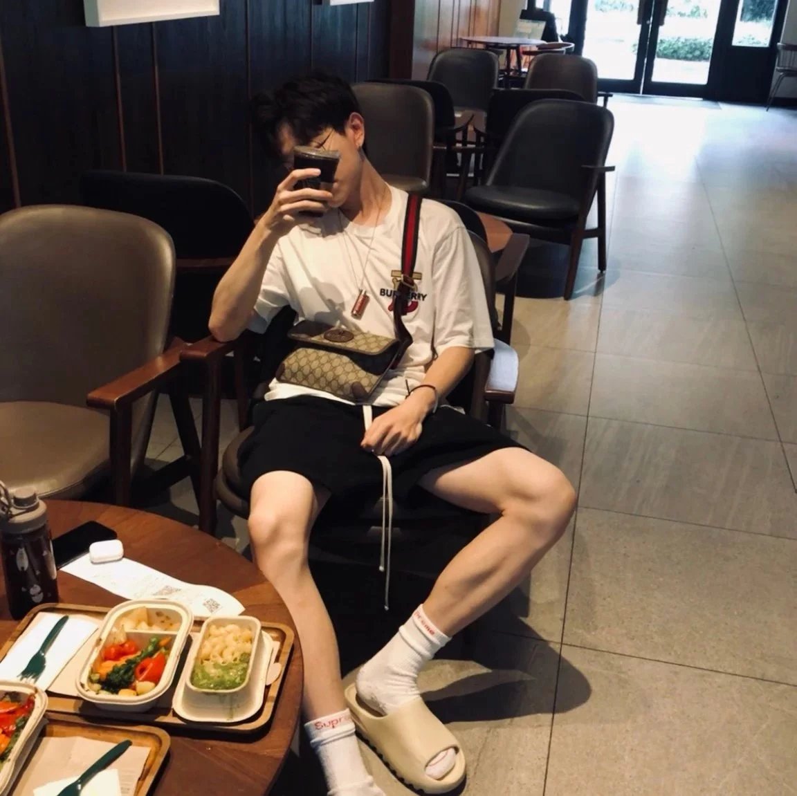 Item ID 8478 Guc GC Double G Old Flower Embossed Bag Leather Flip Cover Bag Jacquar