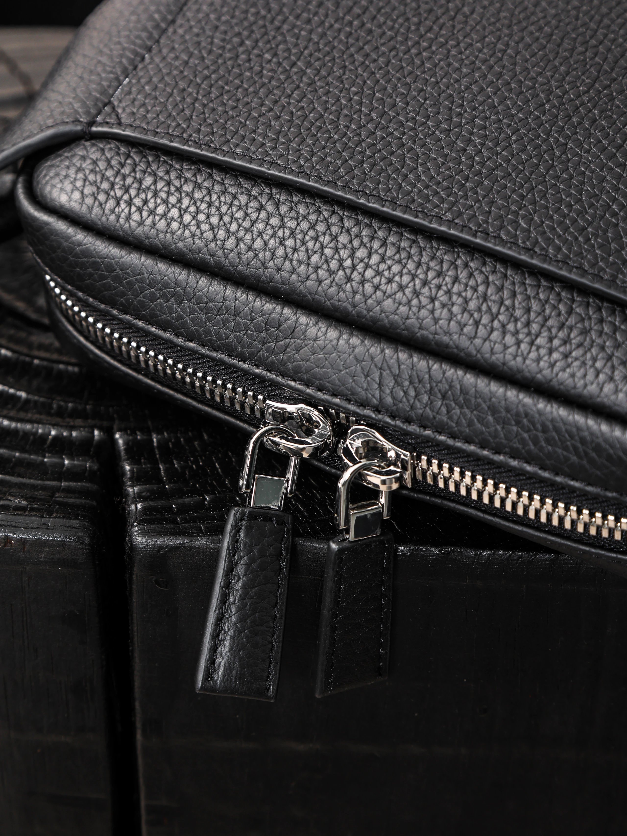 Item ID 8504 Pr@da- Prada - Fully Inlaid Leather - Vitello Dino - Metal Triangle Se