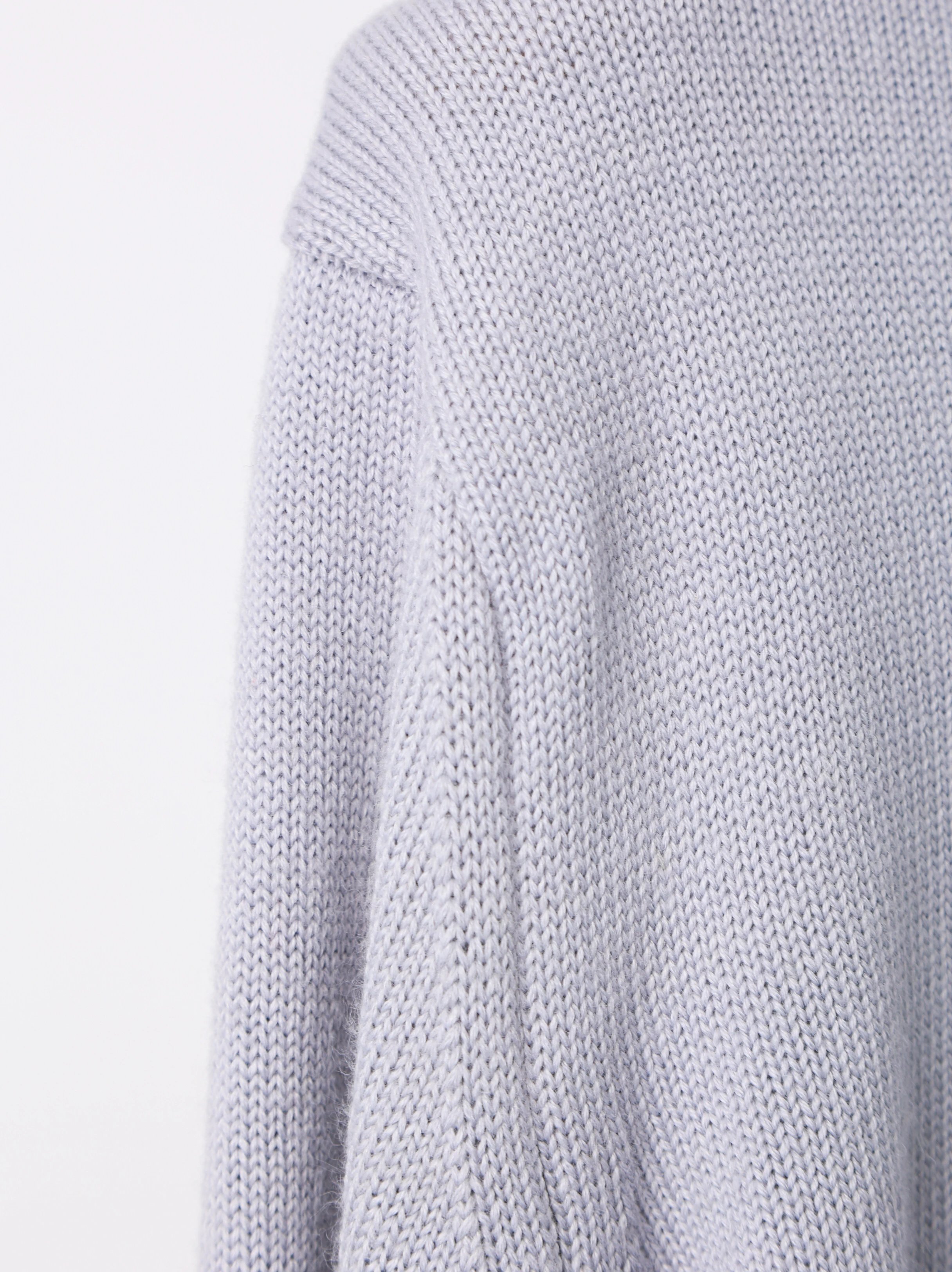 Item ID 8256 D10R-D Home -2024SS Wool Alpaca Wool Blended Round Neck Sweater - Stri
