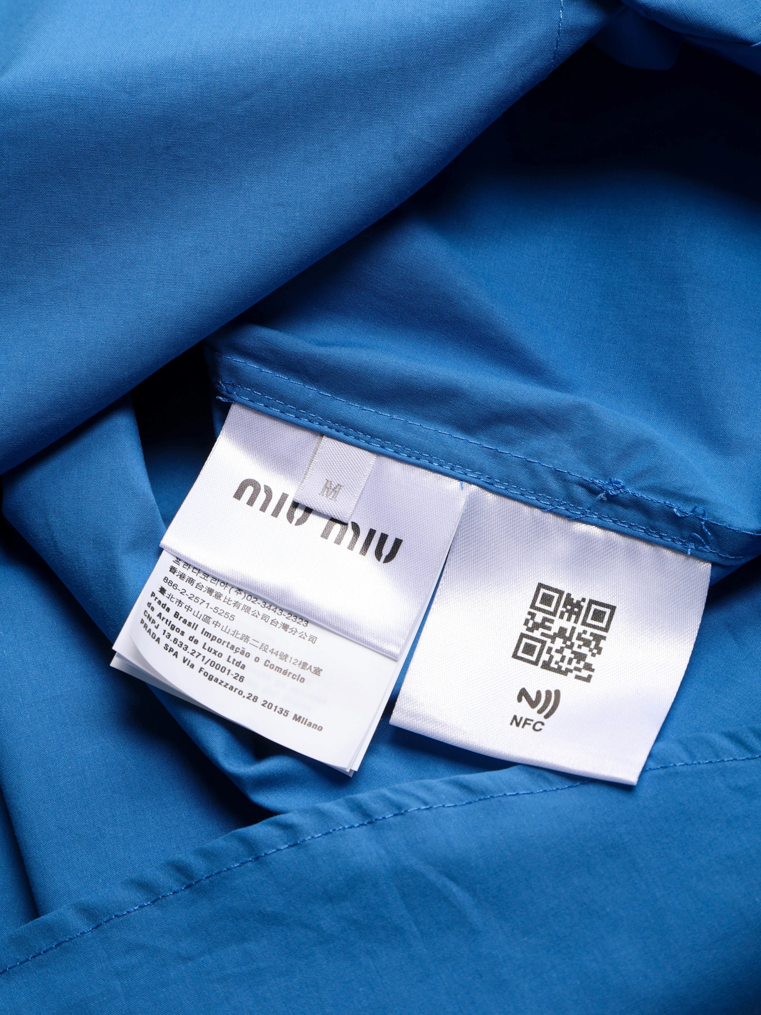 Item ID 8220 M1uM1u-Mumu-2022ss-Klein Blue Shirt - Tencel Cotton Fabric - Poplin Sh