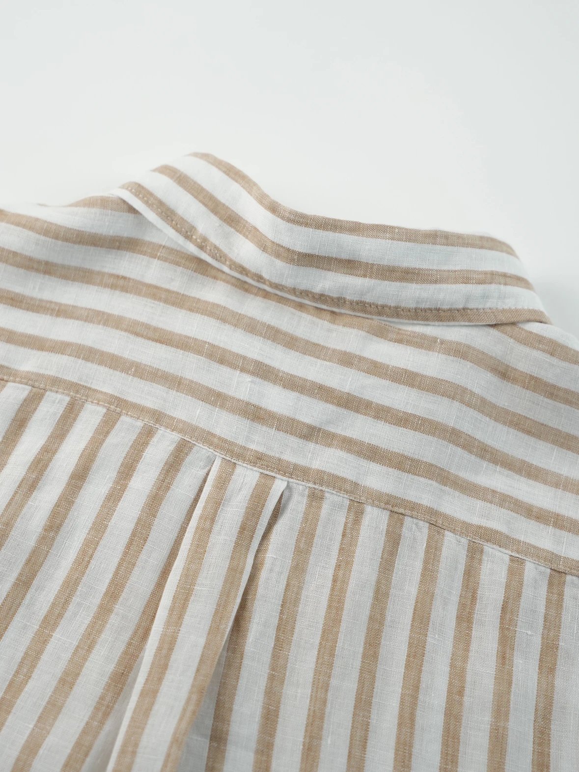 Item ID 8223 raff 100% flax -FW25-“ stripe spacing 0 error ” Lapel striped linen lo