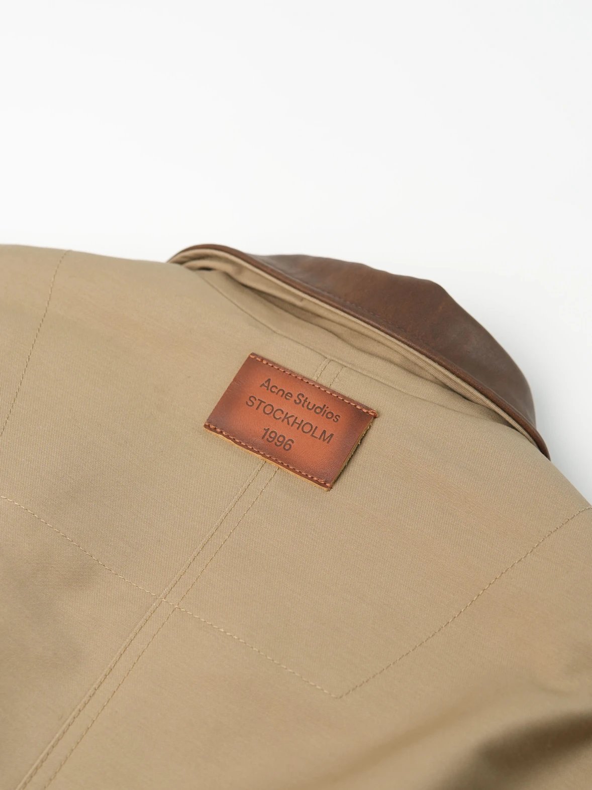Item ID 8008 Acne-“ Leather collar ”SS25 Solid color pocket zipper snap button jack