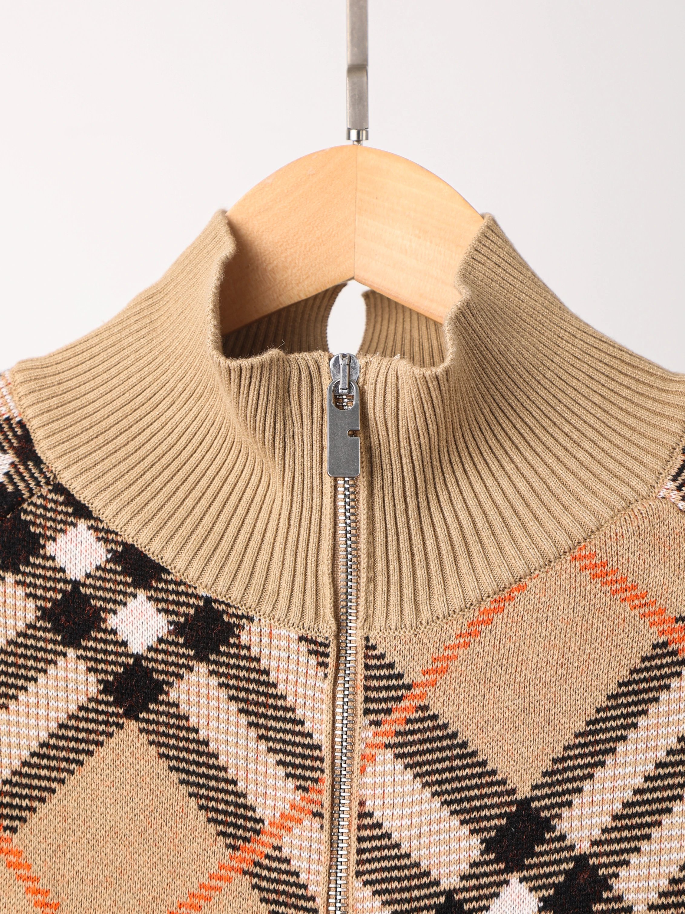 Item ID 8022 Burberr-BBR-2024ss- Classic cross diagonal pattern series - wool coat