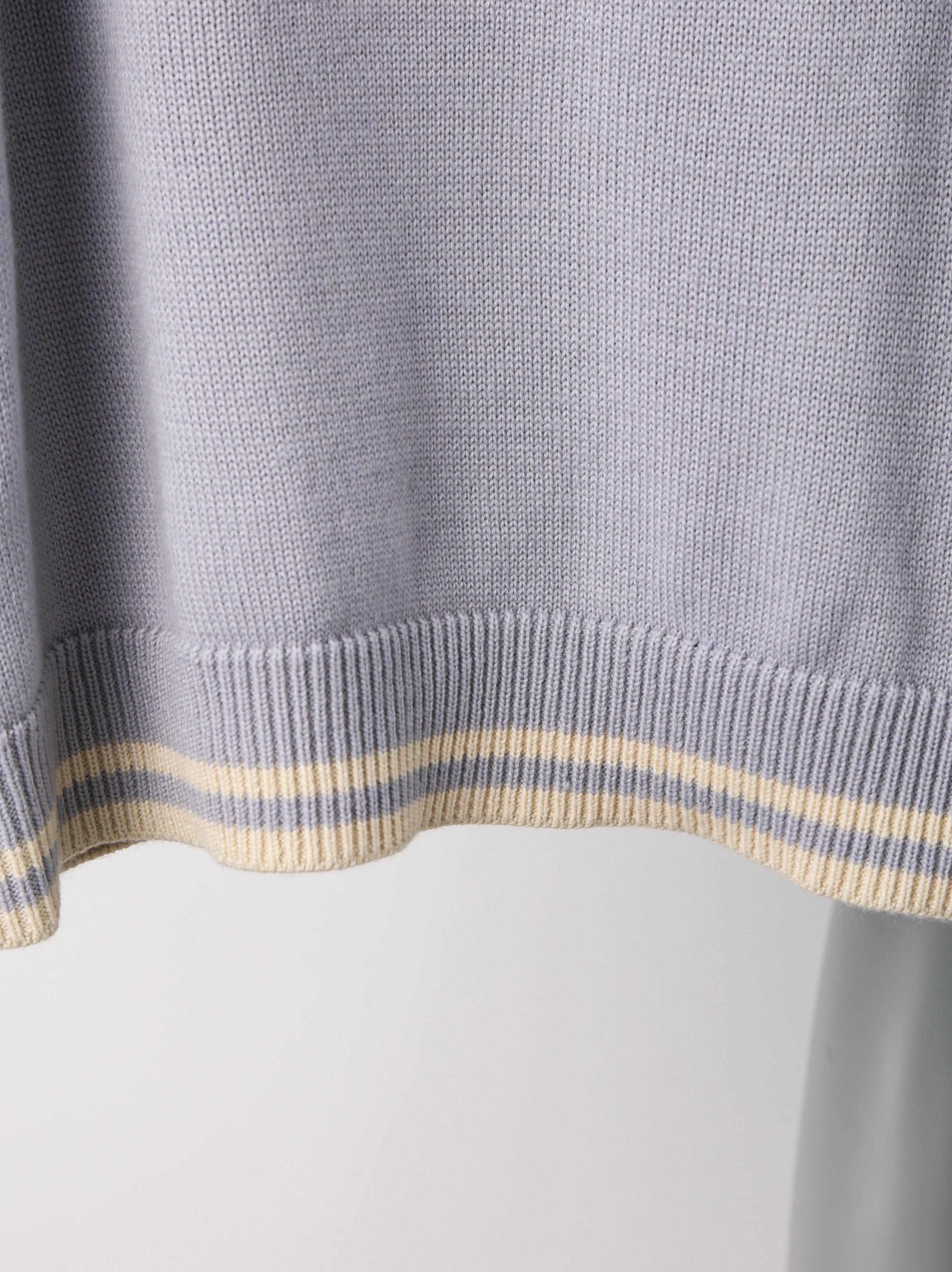 Item ID 8256 D10R-D Home -2024SS Wool Alpaca Wool Blended Round Neck Sweater - Stri