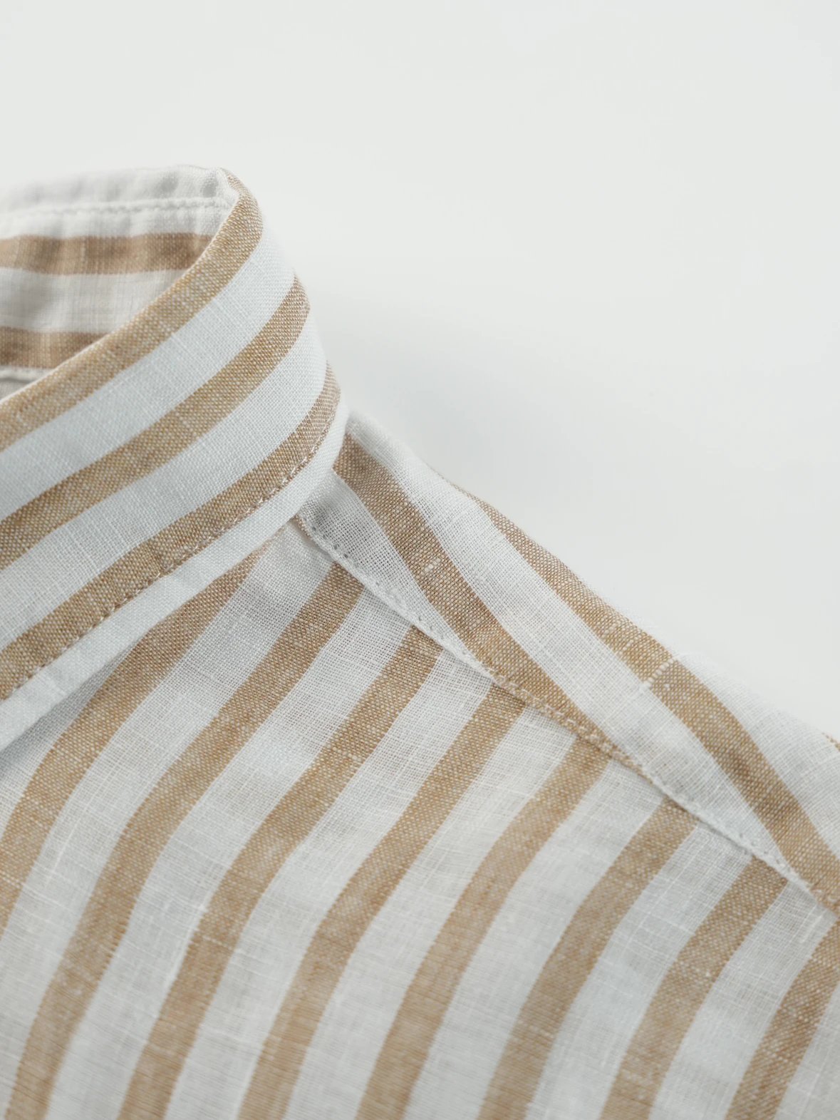 Item ID 8223 raff 100% flax -FW25-“ stripe spacing 0 error ” Lapel striped linen lo