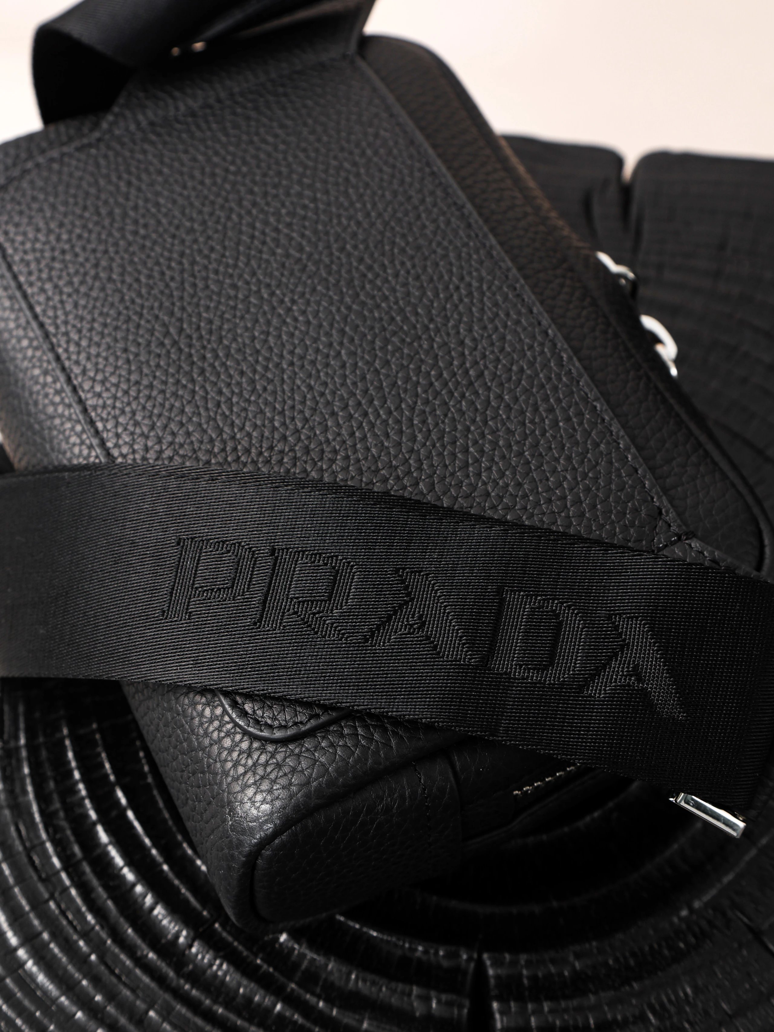 Item ID 8504 Pr@da- Prada - Fully Inlaid Leather - Vitello Dino - Metal Triangle Se