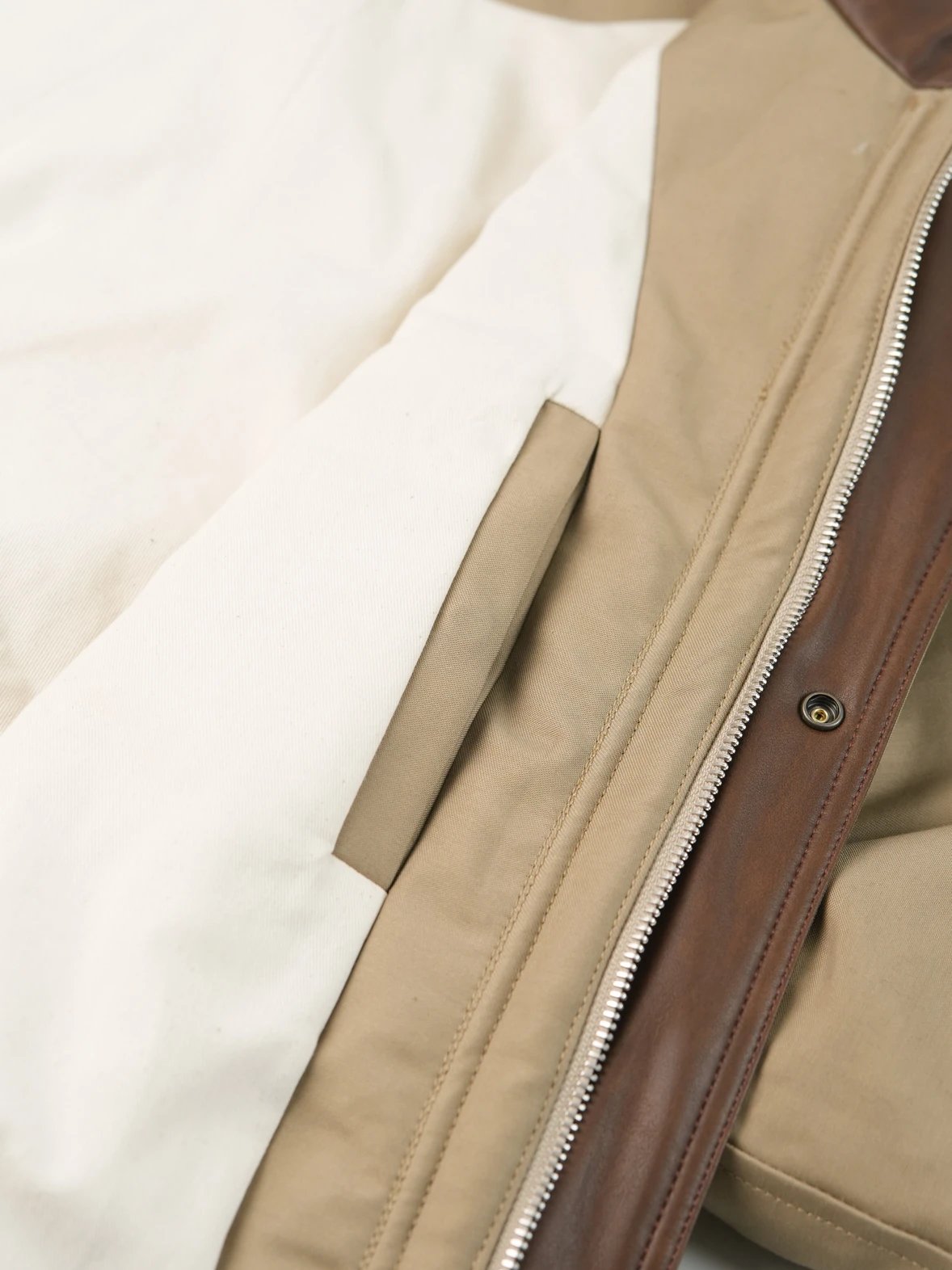 Item ID 8008 Acne-“ Leather collar ”SS25 Solid color pocket zipper snap button jack