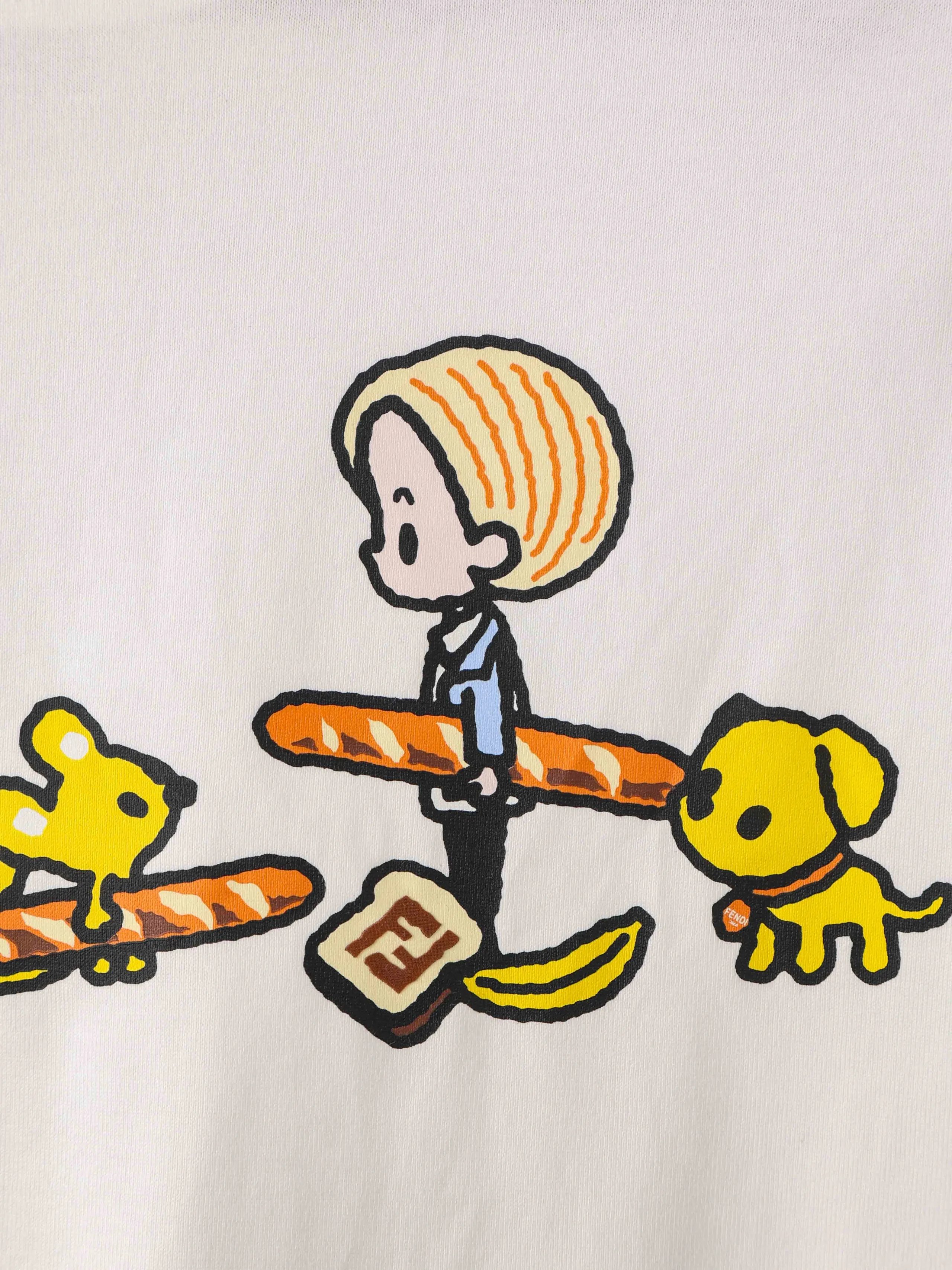 Item ID 8312 Fend1-Fendi-2025s - New Cartoon Hot Dog Bear Pattern Short Sleeve - Kn