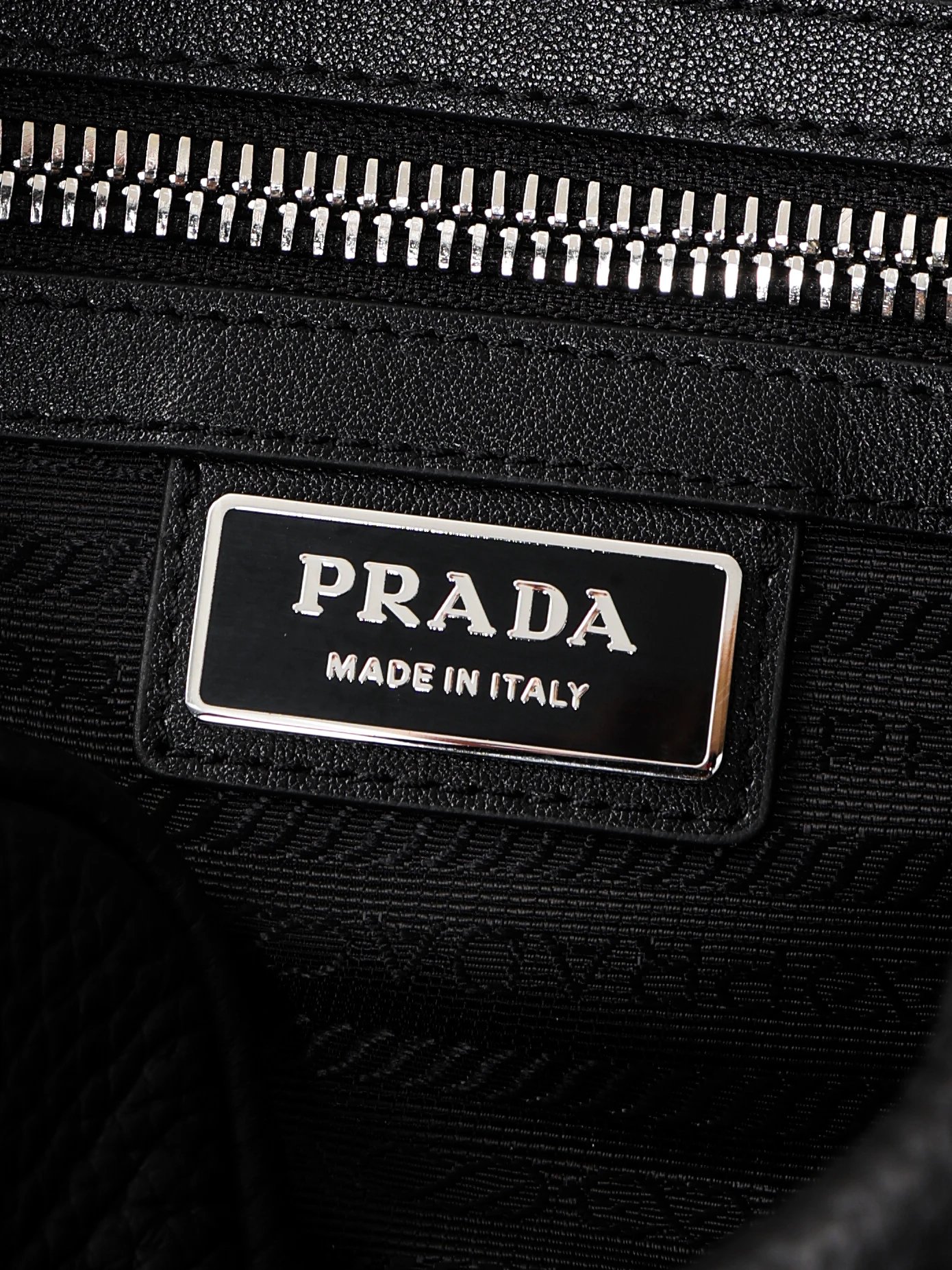 Item ID 8504 Pr@da- Prada - Fully Inlaid Leather - Vitello Dino - Metal Triangle Se