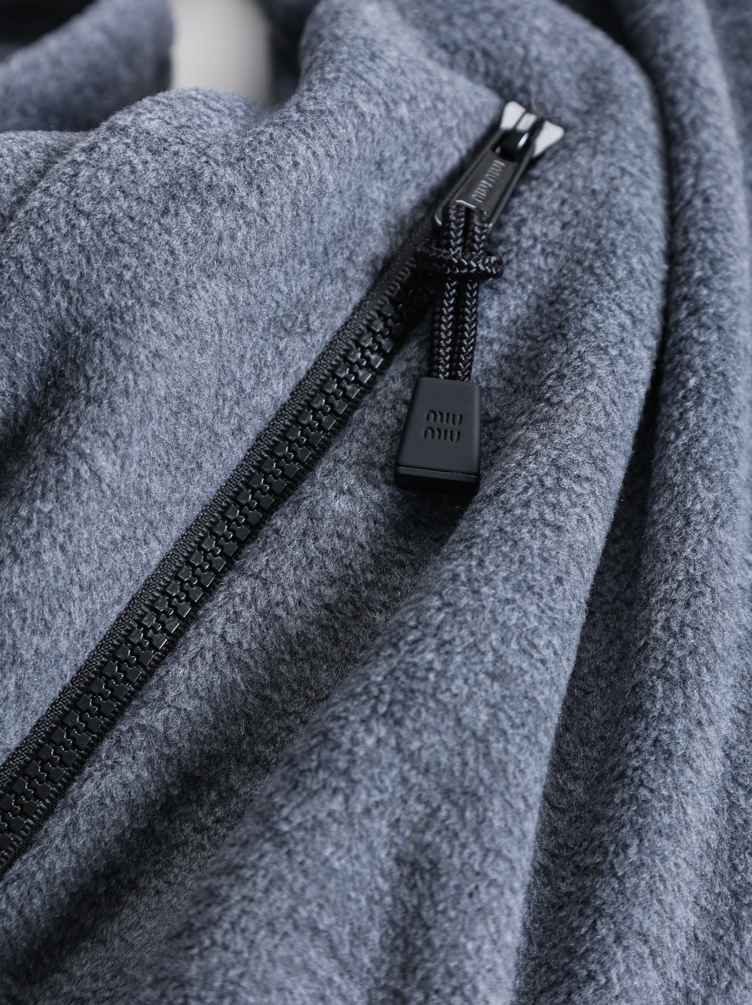 Item ID 8041 M1uMiu-2024-ss-fleece zipper jacket - Classic small label embroidered